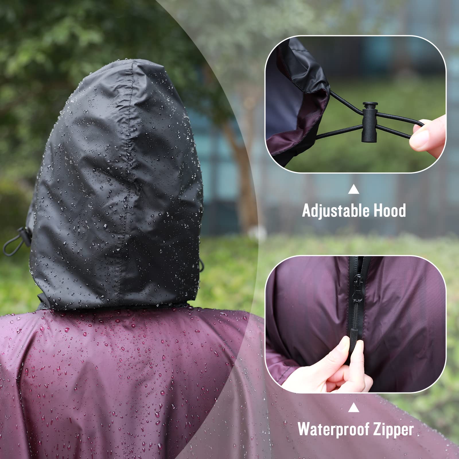 Poncho Impermeable Mujer Unisex Reusable Chubasquero Hombre Capa de Lluvia Nieve