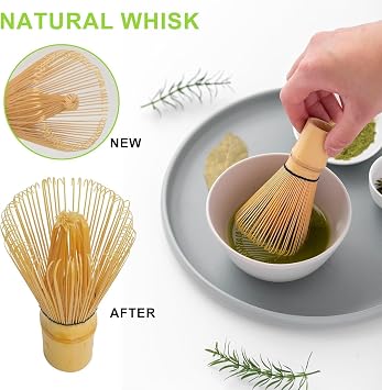 Matcha Whisk Set, Bamboo Matcha Whisks, Traditional Set for Matcha Preparation, Includes Matcha Whisk, Bamboo Scoop, Suitable for Ceremonies