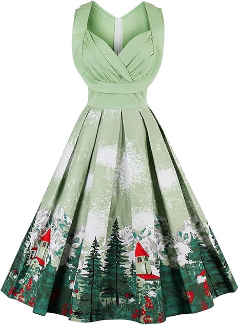 Amazon Glorysunshine レディース フォーマル ワンピース ドレス 花柄 フレアワンピース レトロワンピース ｖネック Aライン ひざ丈 半袖 シルエット パーティー 結婚式 発表会 お呼ばれ イブニングドレス 通販