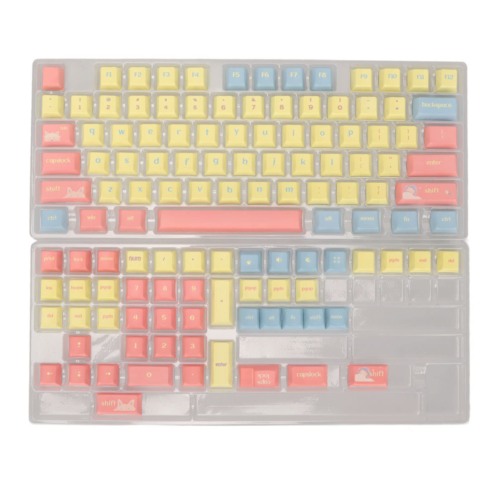 Aramox PBT Tastiera Copritasti 124 Tasti, Sublimazione a Coloranti