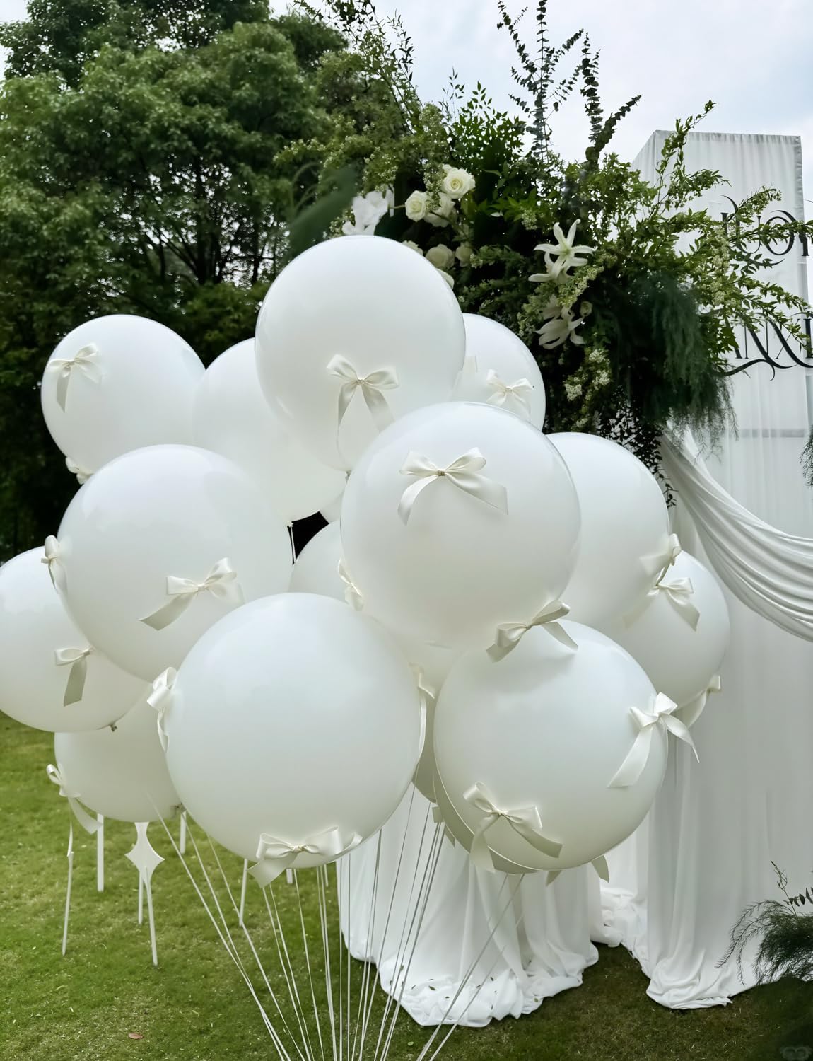 36 Inch White Balloons - Giant Balloons Jumbo White Latex Balloon Extra Large Round Balloon for Christmas Wedding Bridal Birthday Bachelorette Party Decorations (4Pcs), Photo Shoot