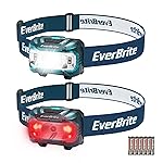 EverBrite Headlamp, 2 Pack Kids Headlamp with Red Light and Memory Function, Head Lamp for Adults and Kids with 5 Modes, Bright Headlamps for Camping, Running, Christmas Gifts, Batteries Included