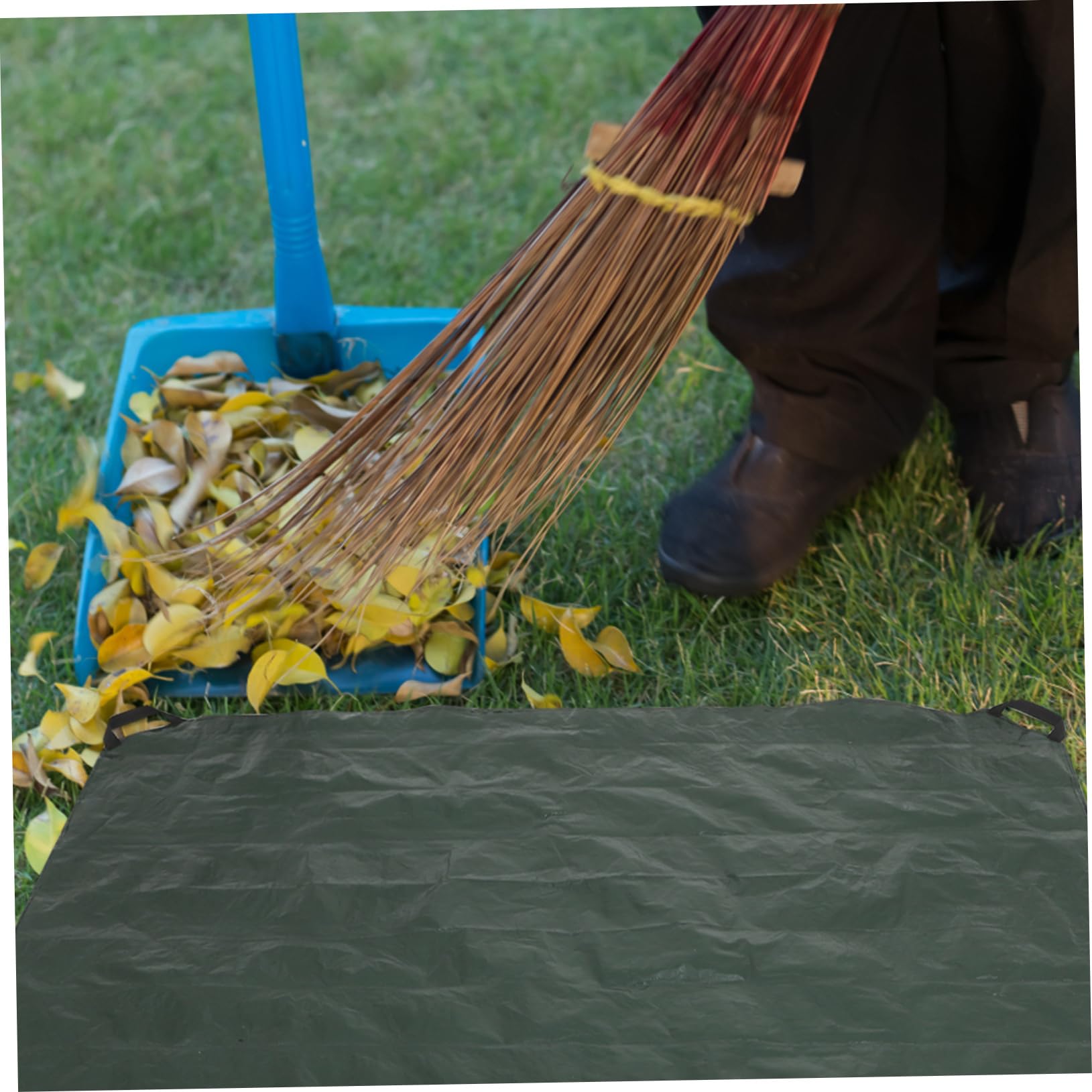 Sacco Raccolta Foglie Pieghevole da Giardino Verde in Pe con Maniglie | Detriti e Patio, Facile da Trasportare, Robusto, Riutilizzabile per Uso Esterno