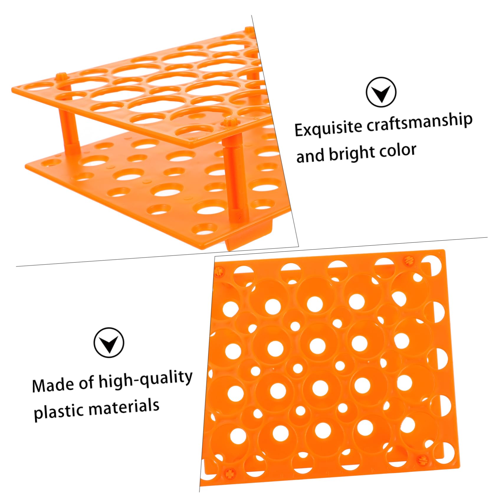 CIYODO 50 Test Tube Rack Rack Storage Holder Vial Storage Tube Racks Floral Tubes for Milkweed with Rack Shelf Storage Shelf Plastic Orange