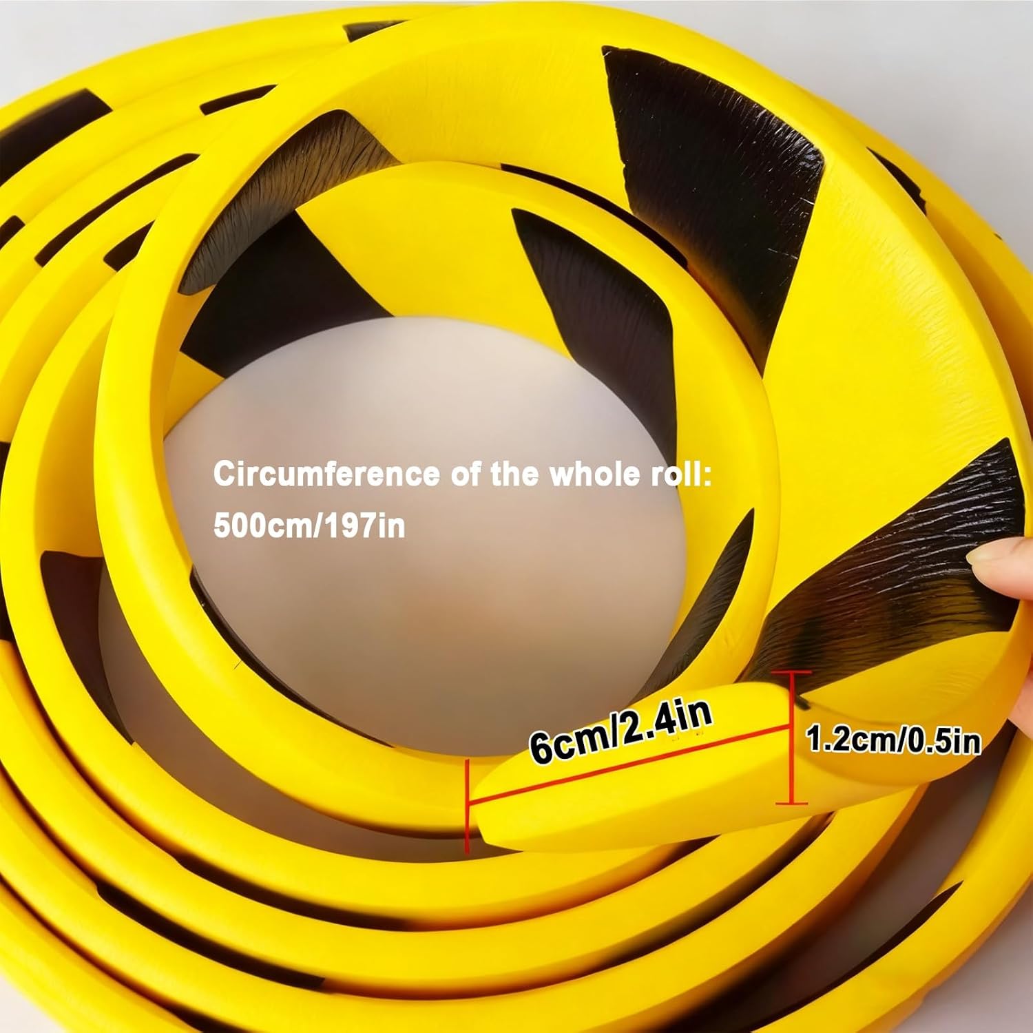 Flat Corner Guards, Industrial Yellow Black Anti-Collision Strips, 197in/500cm Yellow Black Edge Protector, Soft Corner Protectors, for Garage, Warehouse, Factory