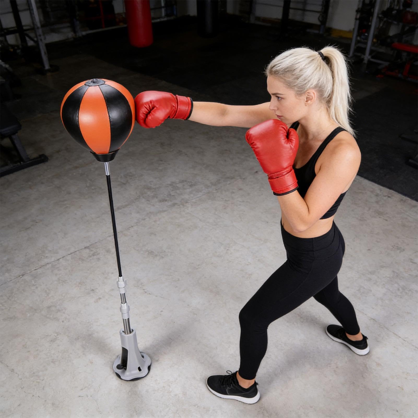 Sacco da boxe con supporto a ventosa, attrezzatura per punzonatura riflessa | Sacco da boxe in piedi per adolescenti, adulti, bambini, esercizio fitness, sollievo dallo stress, casa, palestra, ufficio