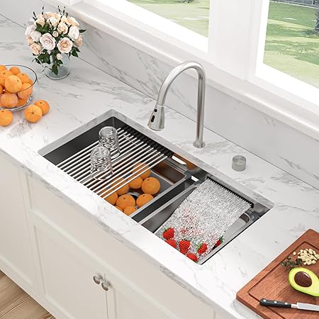 Sarlai 33 Inch Waterfall Kitchen Sink Sarlai 33 Inch Waterfall Kitchen Sink