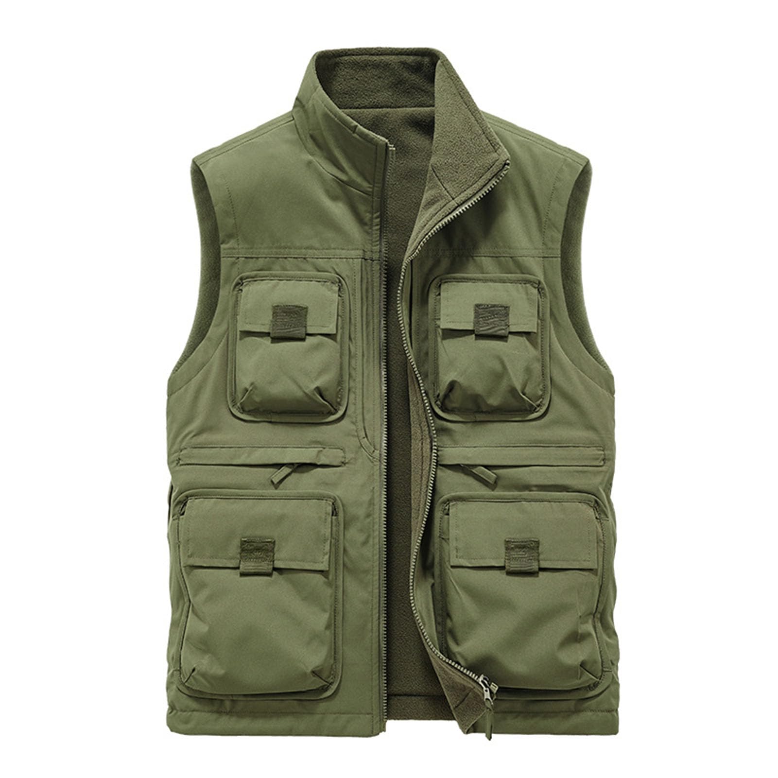 Army Green,4XL, Chalecos de Invierno para Hombre, Chaleco Acolchado Informal y CáLido, Chaleco de Pesca para Viajes al Aire Libre en Invierno