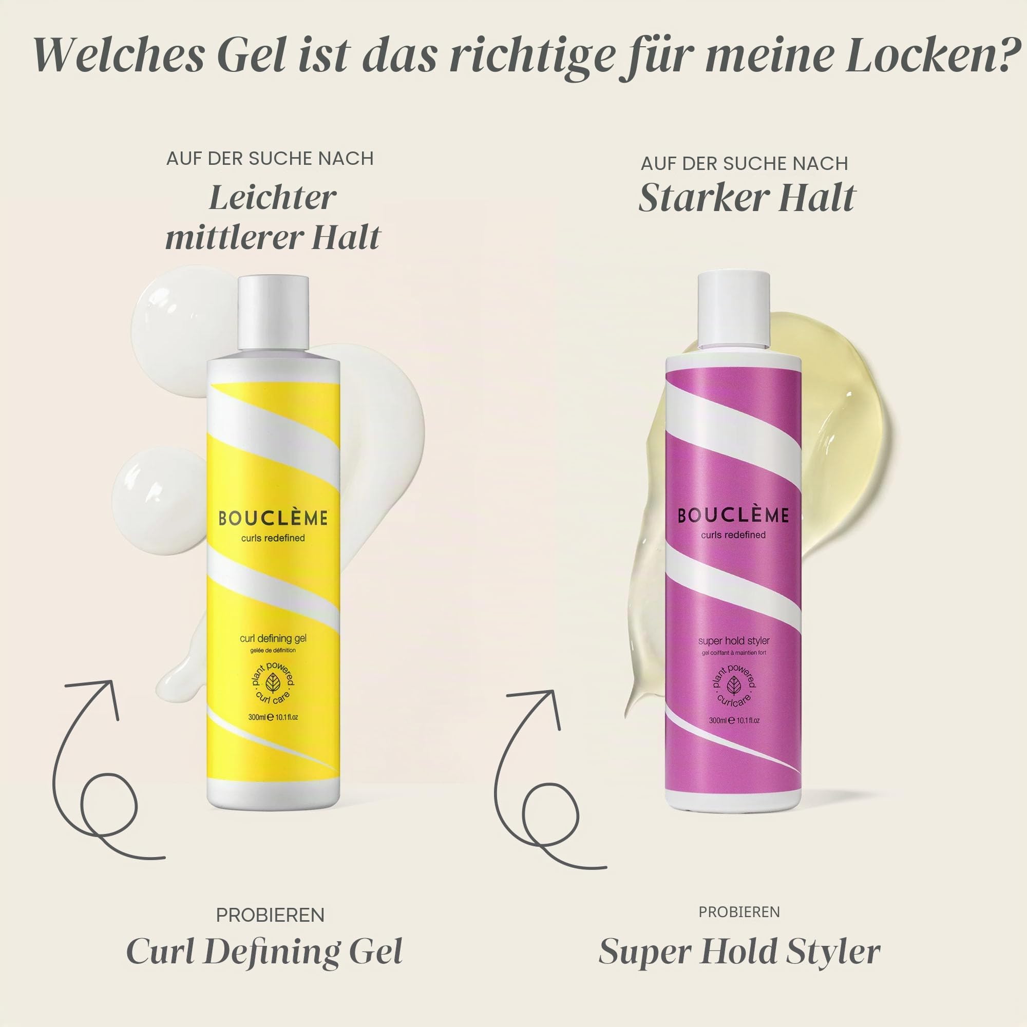 Bouclème Super Hold Styler (300ml) – Haarstyling-Gel für lockige Haare – Locken Creme gegen Splizz & Anti-Frizz für definierte Styles & Curly Hair – Natürliche Inhaltsstoffe & Vegan