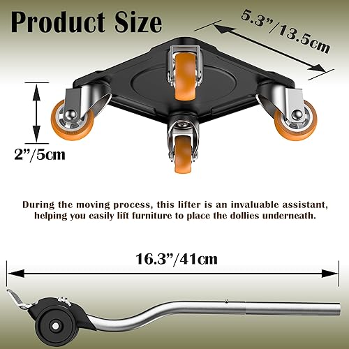 Miniatura 4 de ONEON Furniture Mover Plus, plataforma para paneles de acero al carbono completa, diseño de costilla reforzada, mayor capacidad de peso, con