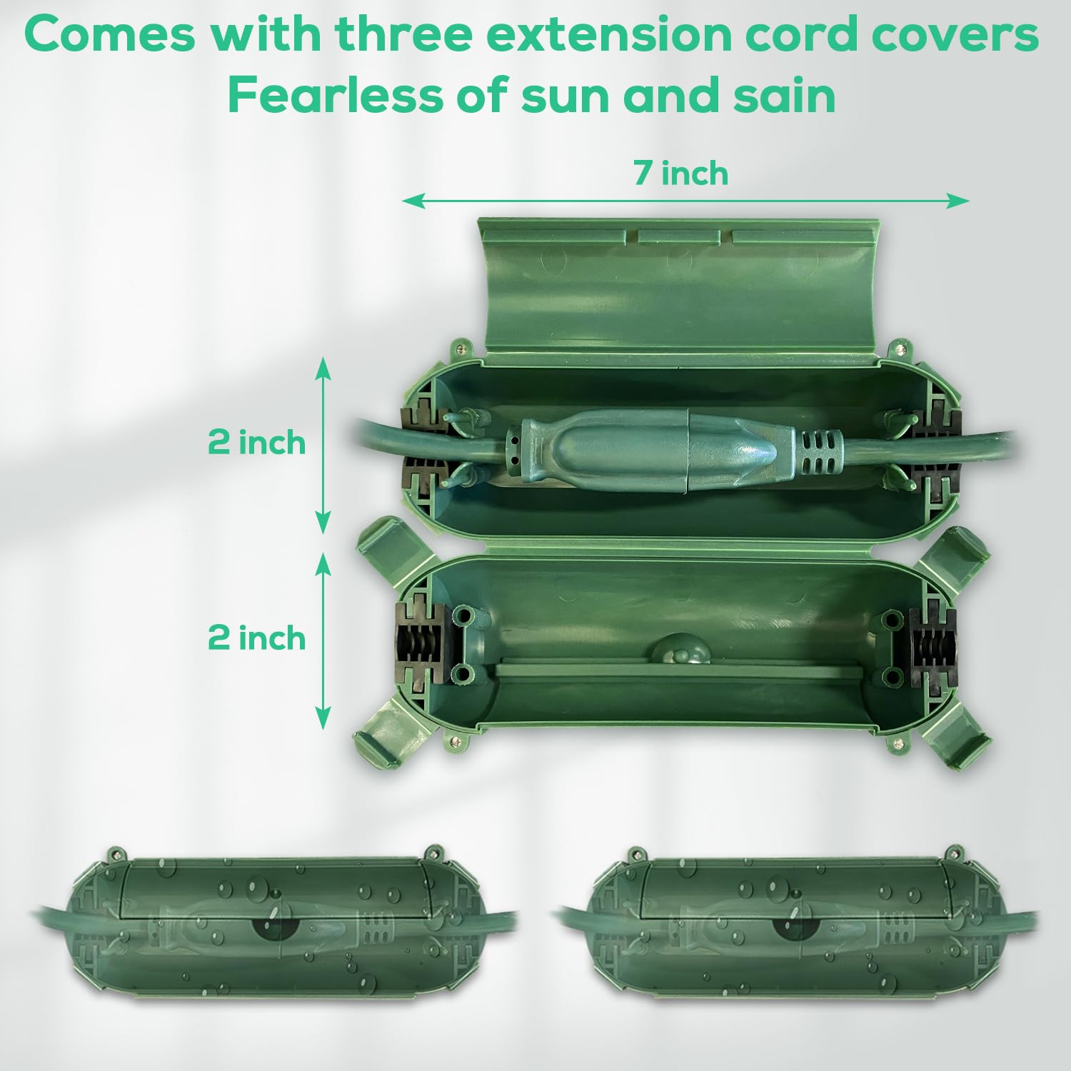 Banord - Cable de extensión divisor de 1 a 3 con longitud combinada de 25 pies (verde)
