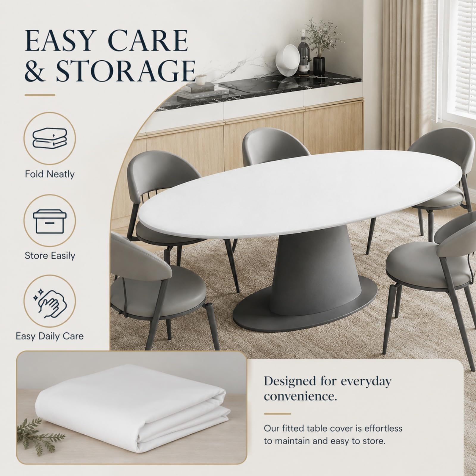 Morbuy Tovaglia Ovale con Elastico (Foglie nere,90x140cm)