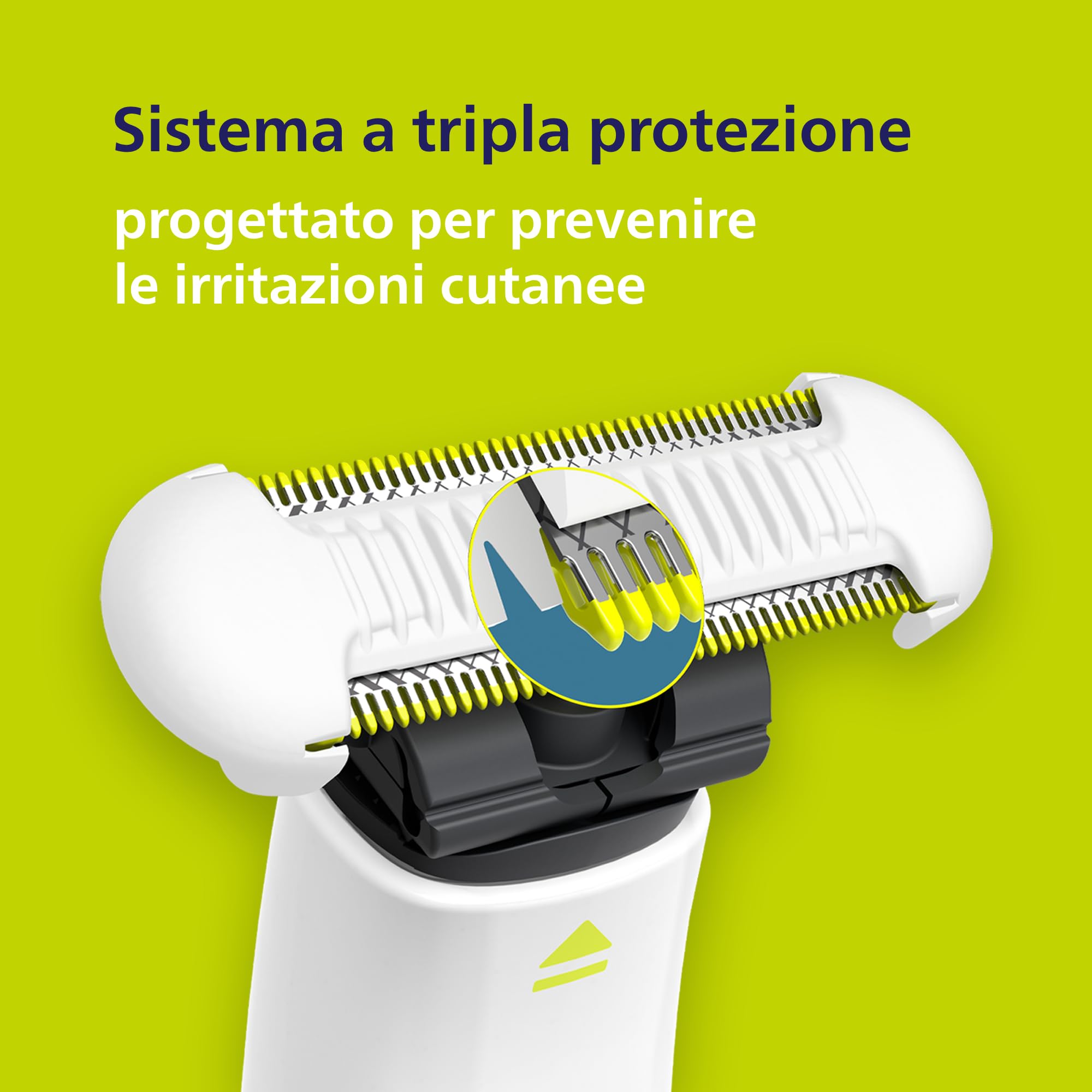 Philips OneBlade Intimate lame, compatibili con tutti i modelli OneBlade e OneBlade Pro, con SkinProtect per rasatura e rifinitura dell’area intima, 2 pezzi (modello QP229/50)
