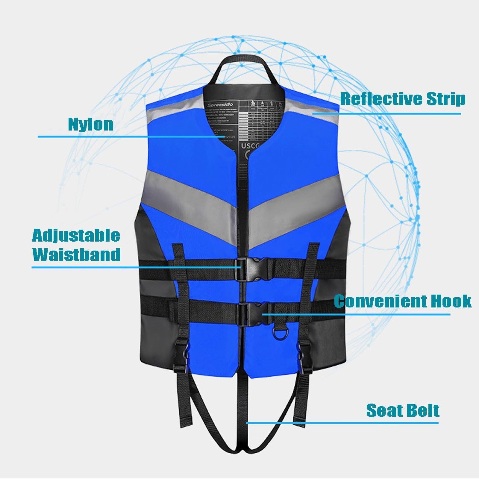 Surfing Vest for Adults Kids Men Women, Adjustable Buoyancy Surfing Vest for Kayaking Boating Fishing Swimming Water Sports, Youth Children Safety Gear for Canoeing Rafting
