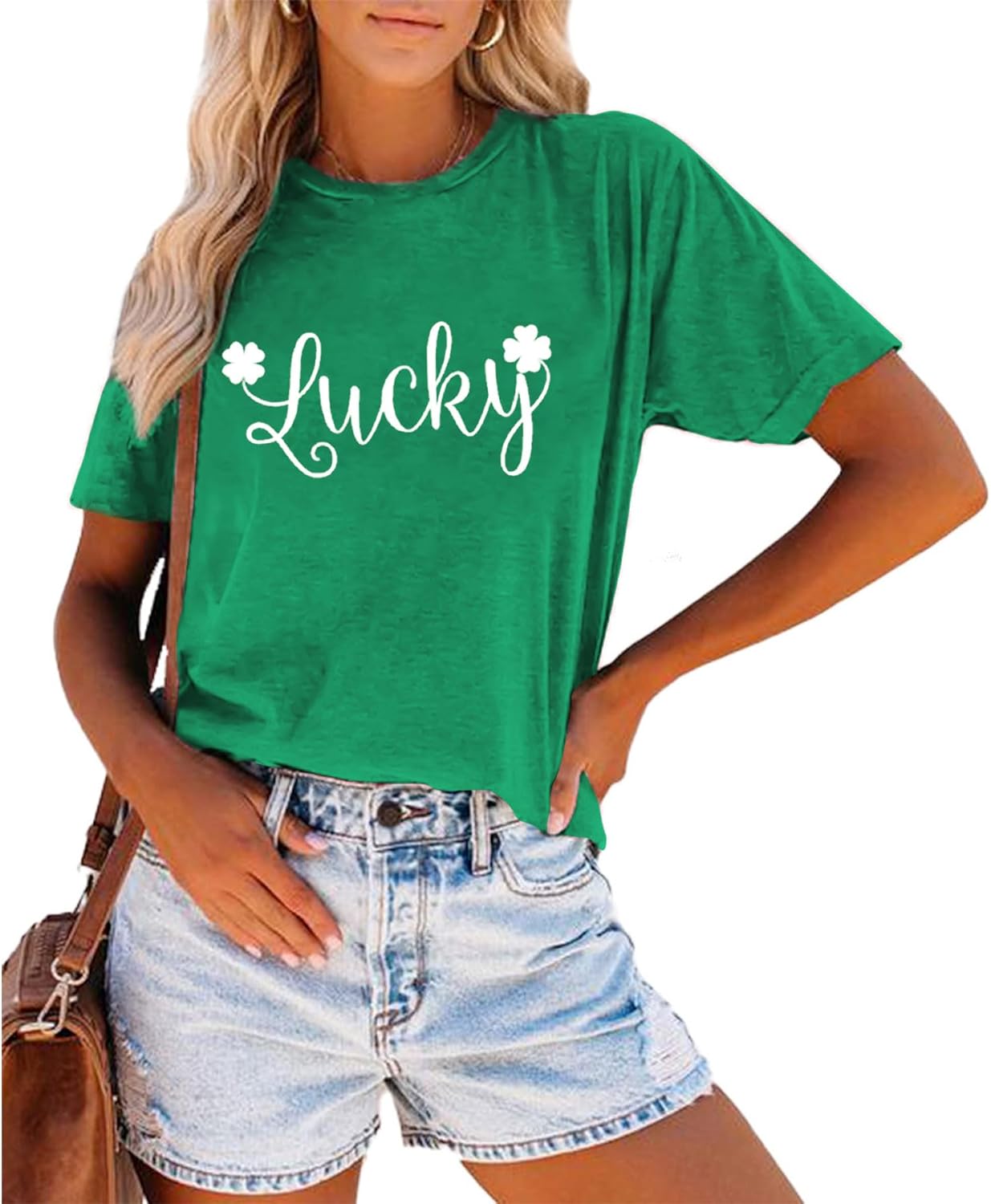 St Patrick's Day Shirt Women: Funny Lucky Irish Shamrock Paddy's Day T-Shirt Casual Crewneck Short Sleeve - Image 2