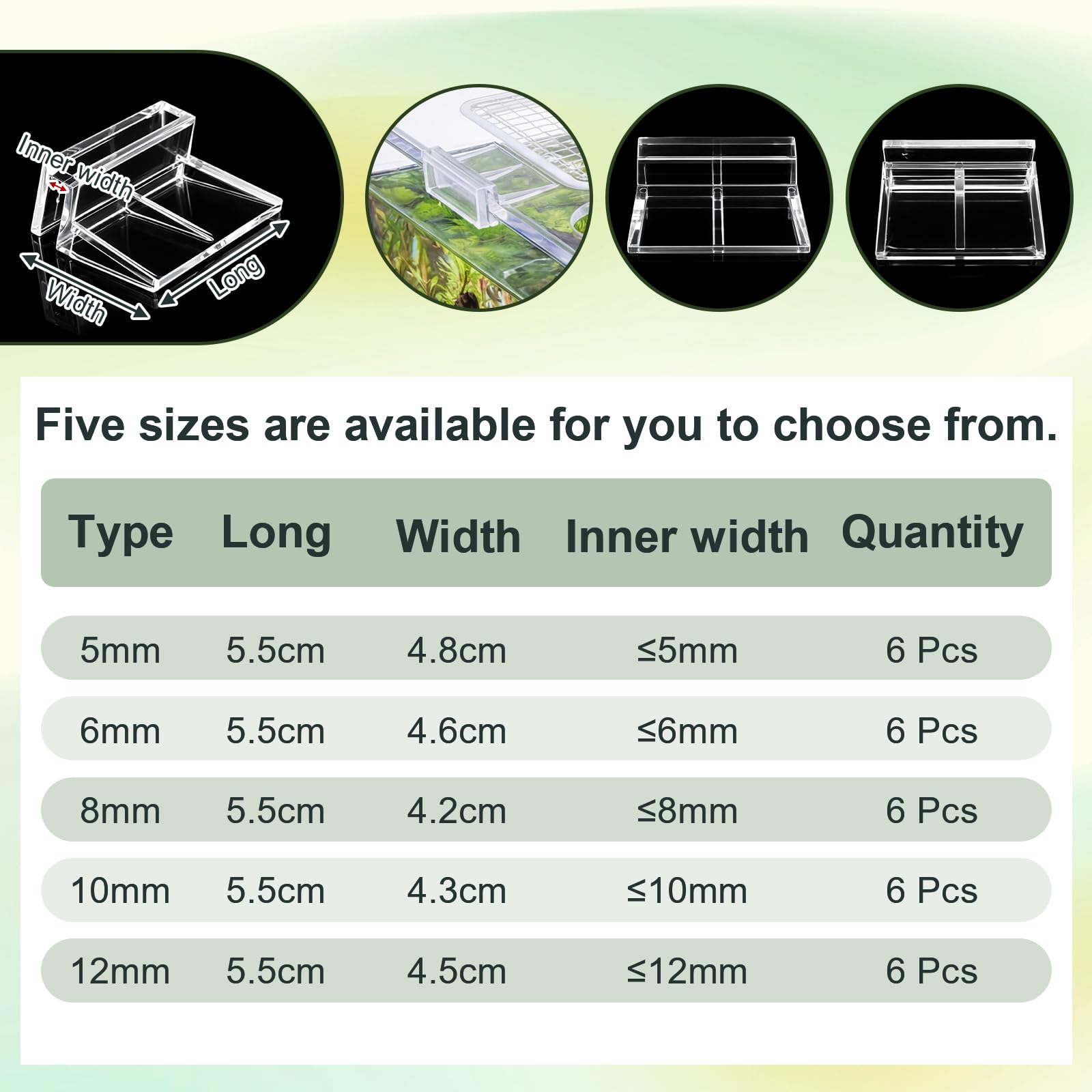 Sieral Lot de 2 auvents transparents pour aquarium et réseau intégré avec 30 clips supérieurs en polycarbonate 57 x 28 x 0,5 cm pour couvercles d'aquarium de 200/290/380 gallons avec support central