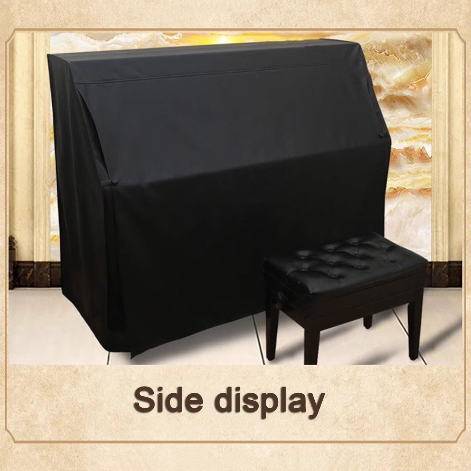 Housse De Tabouret De Piano Douce Et Extensible - Protection Contre La Poussière Et Les Rayures - Noir, Rouge Ou Violet - 55x35 Cm