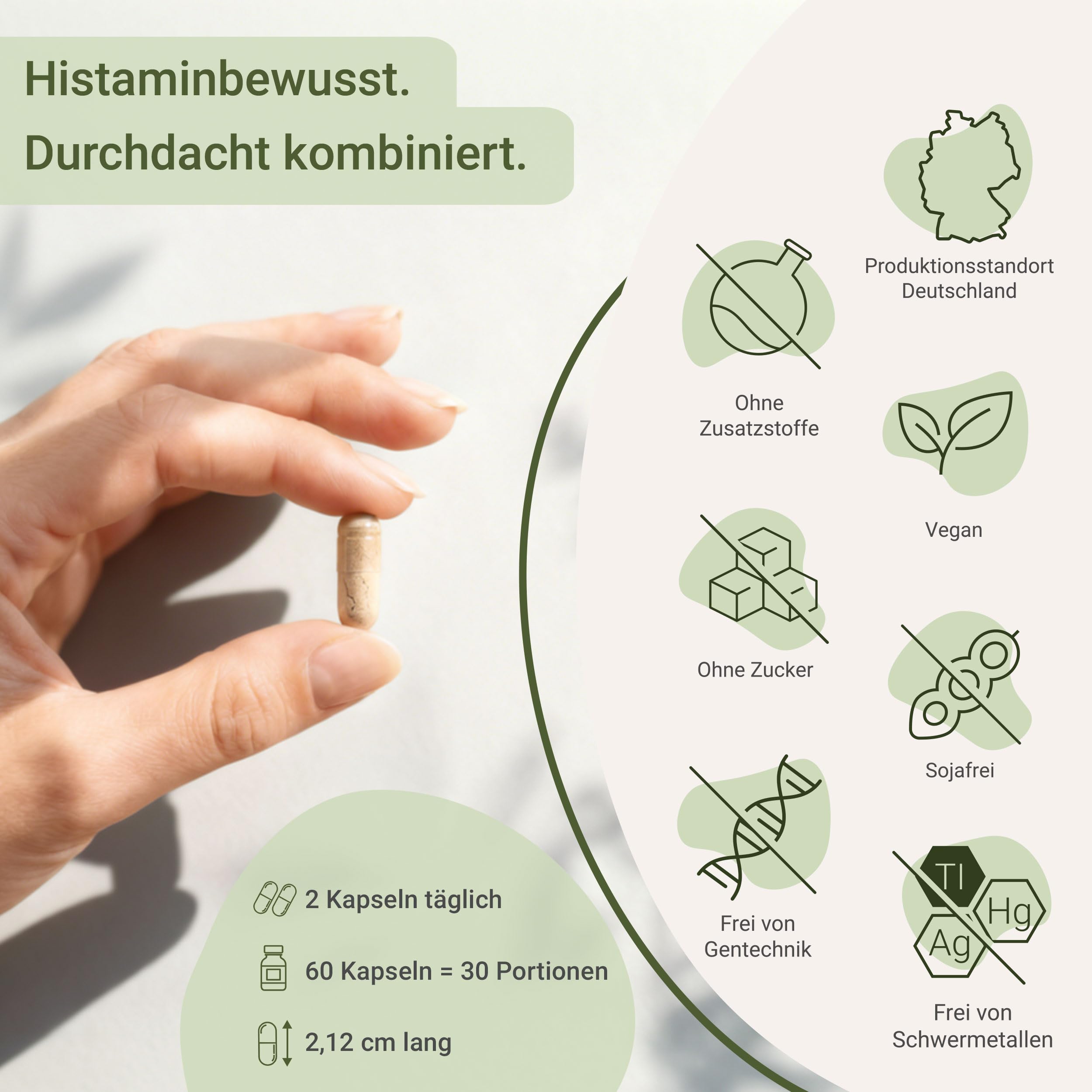 for you hista komplex - Speziell entwickelt für Menschen mit Histaminintoleranz - mit Bifidobakterien und Lactobacillen - 20 Milliarden Bakterien pro Portion Plus Ballaststoffe - 60 Kapseln