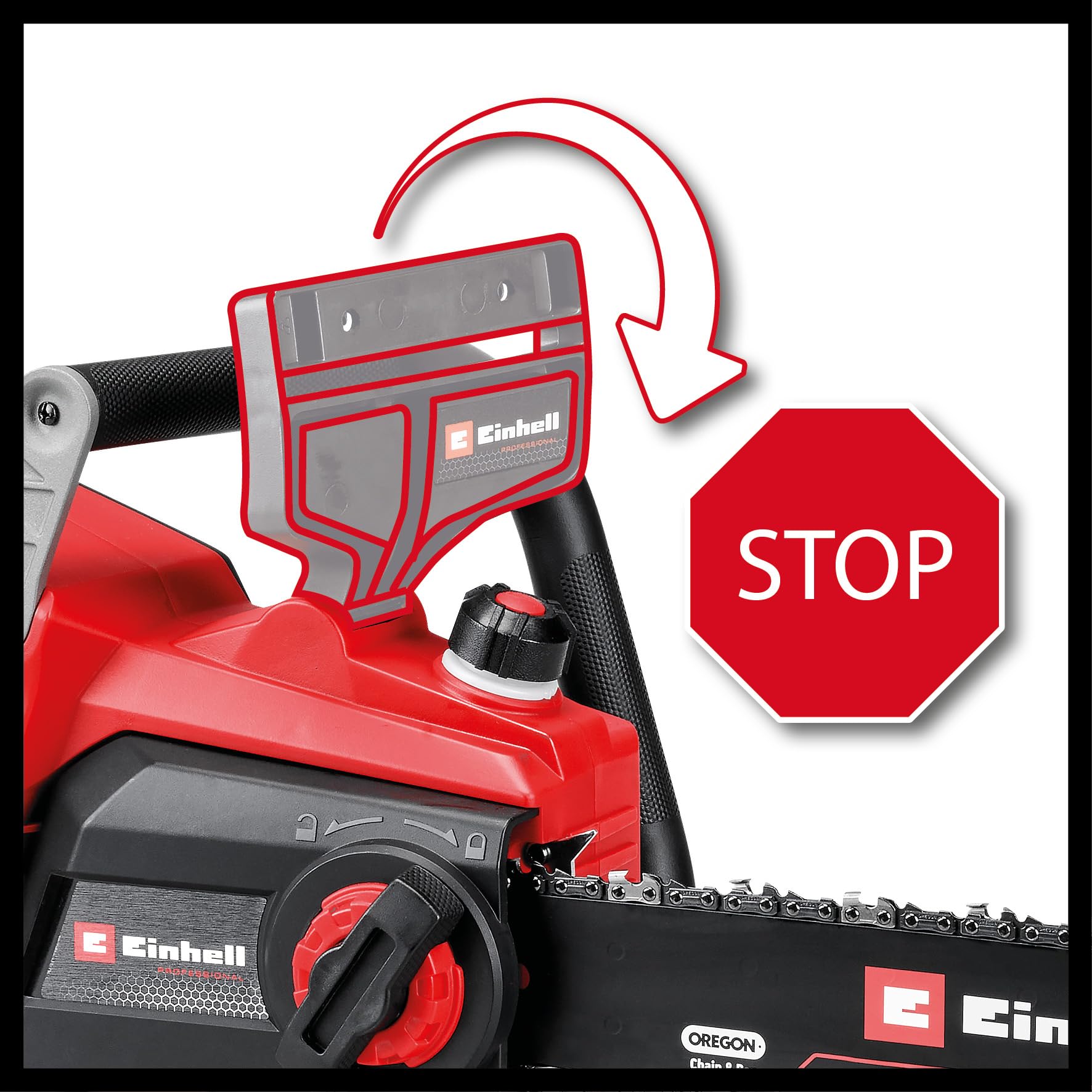 Einhell Profesjonalna akumulatorowa piła łańcuchowa GP-LC 36/40 Li BL-Solo (36 V, długość cięcia 38 cm, bezszczotkowa, prędkość łańcucha 19 m/s, automatyczne smarowanie łańcucha, bez akumulatora)