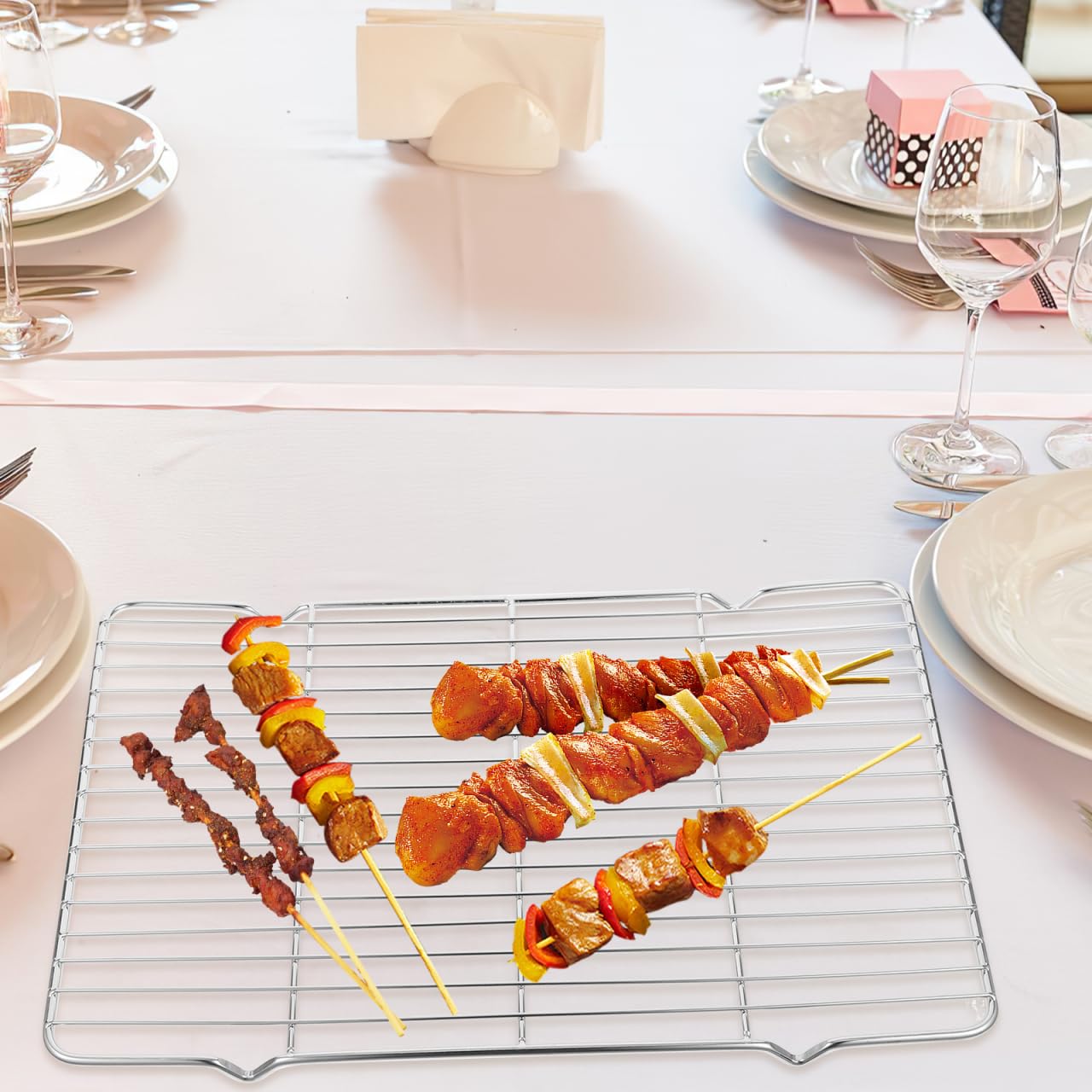 VALICLUD Grille de cuisson en acier inoxydable 34 x 24 cm pour four et barbecue