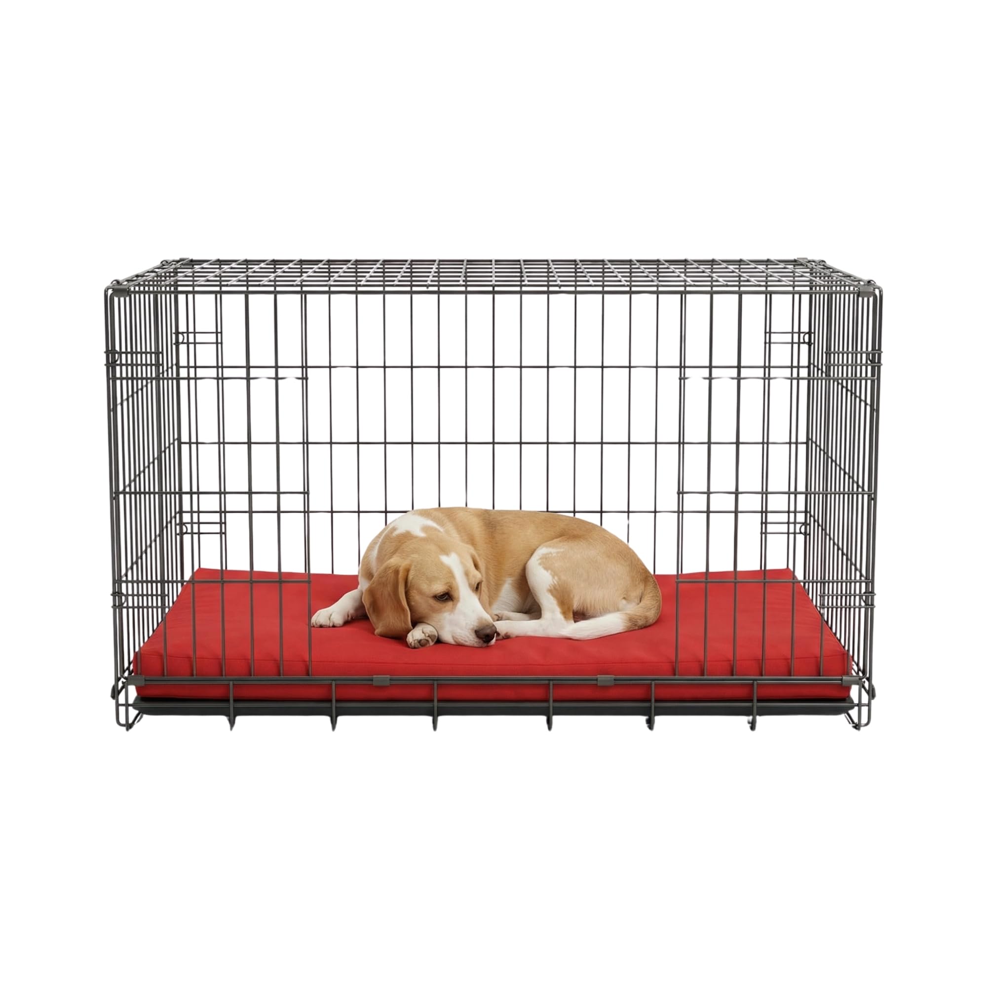 Kosiproducts Dog Cage Crate Mat Bed Cat Mattress Zip Fastening Cover 105cmx70cmx5cm Red-X-Large -Cage Not Included
