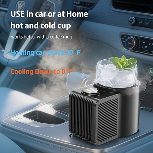 Miniatura 6 de Soporte de taza de enfriamiento para automóvil, soporte inteligente 2 en 1, control de temperatura, refrigeración y calefacción, soporte portátil