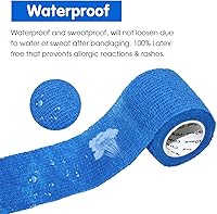 Vista 5 de Vendaje cohesivo autoadherente de 2 x 5 yardas, vendajes de primeros auxilios elásticos deportivos atléticos, cinta veterinaria para esguince