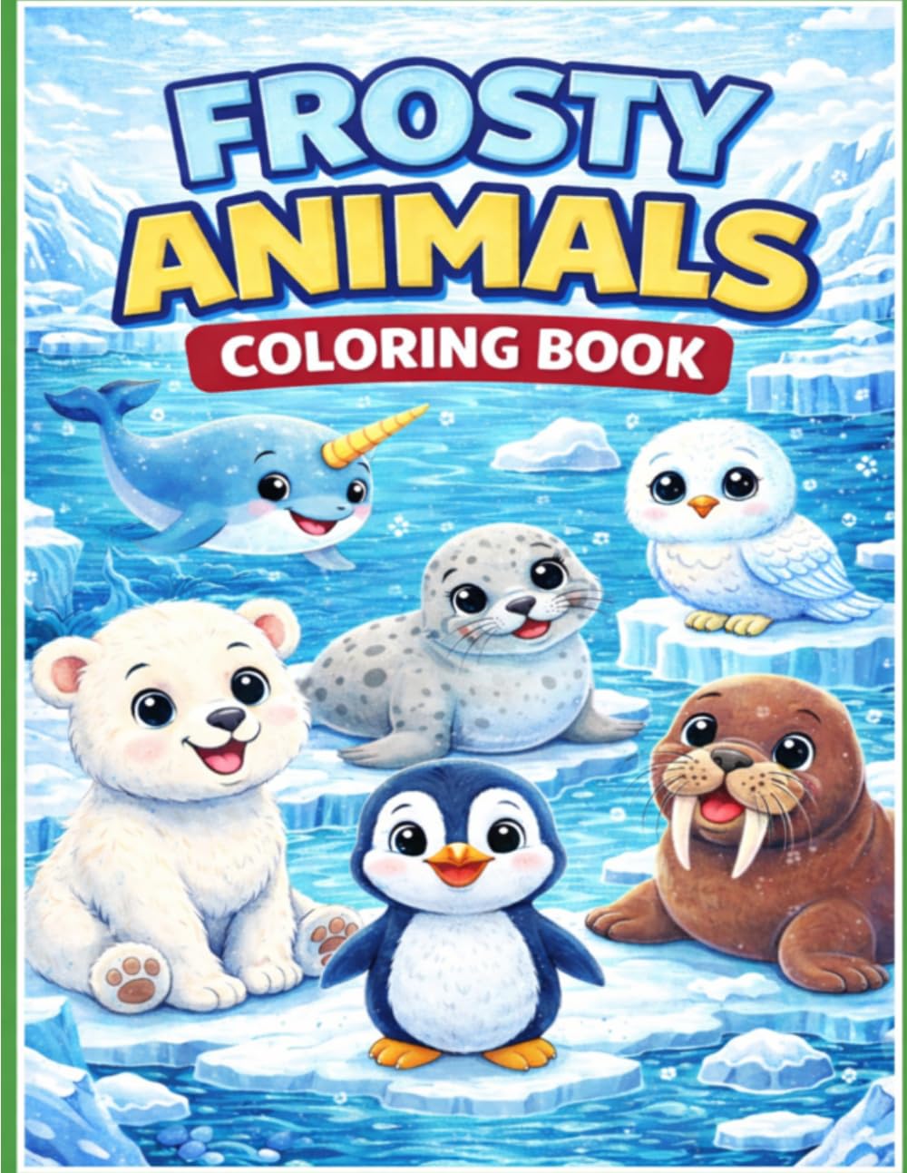 Arctic Animals Coloring Book for Kids Ages 3-8: Cute Polar Bears, Penguins, Seals and More, Easy and Fun Coloring Pages, 30+ Adorable Winter Animal Scenes, Perfect Gift for Toddlers and Preschoolers
