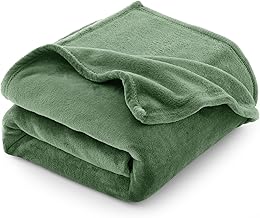 CozyLux Plaid Polaire Couverture Flanelle 150x200 cm, Couverture lit 2 Personnes 200x150 cm,Grande Taille Jeté de Canapé, Couverture Chaude et Douce en Peluche 150x200cm, Verte