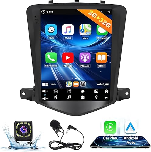 Android 13.0 Estéreo de coche doble DIN para Chevy Cruze 2009-2015 9.7 pulgadas HD pantalla táctil audio multimedia receptor con Carplay Android