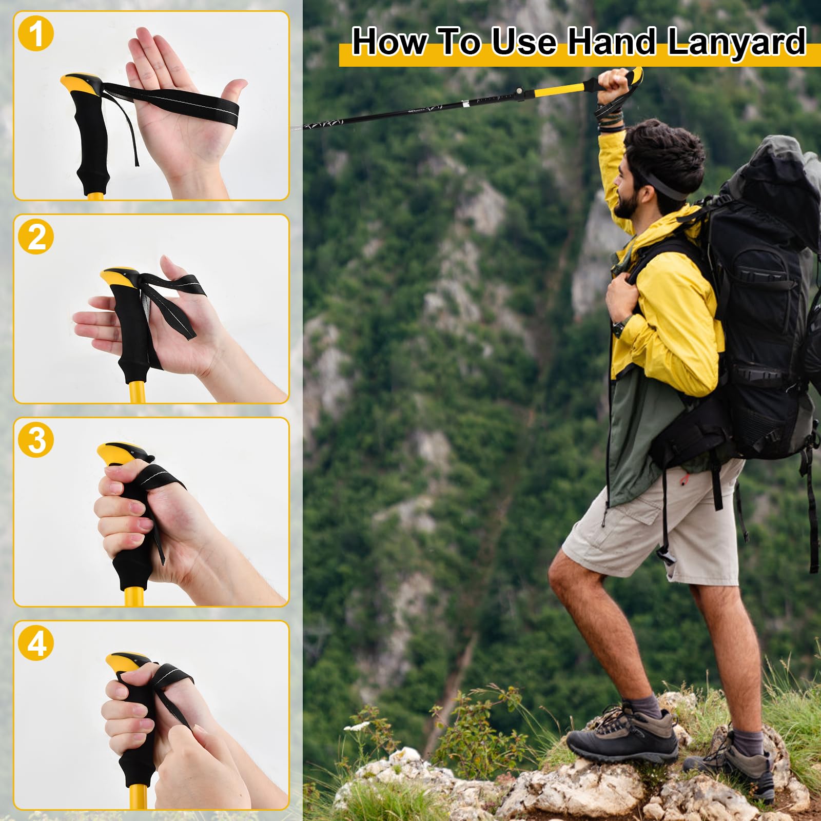 2 Pezzi Bastoni Trekking, Bastoncini Trekking Pieghevoli, Racchette Walking con Manico in Eva e Borsa, Alluminio per Montagna Escursioni e Sci, 113-138cm