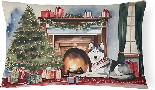 Miniatura 1 de Caroline's Treasures DAC2754PW1216 - Almohada decorativa de Navidad, lavable a máquina, para interiores y exteriores, para sofá, cama o patio,