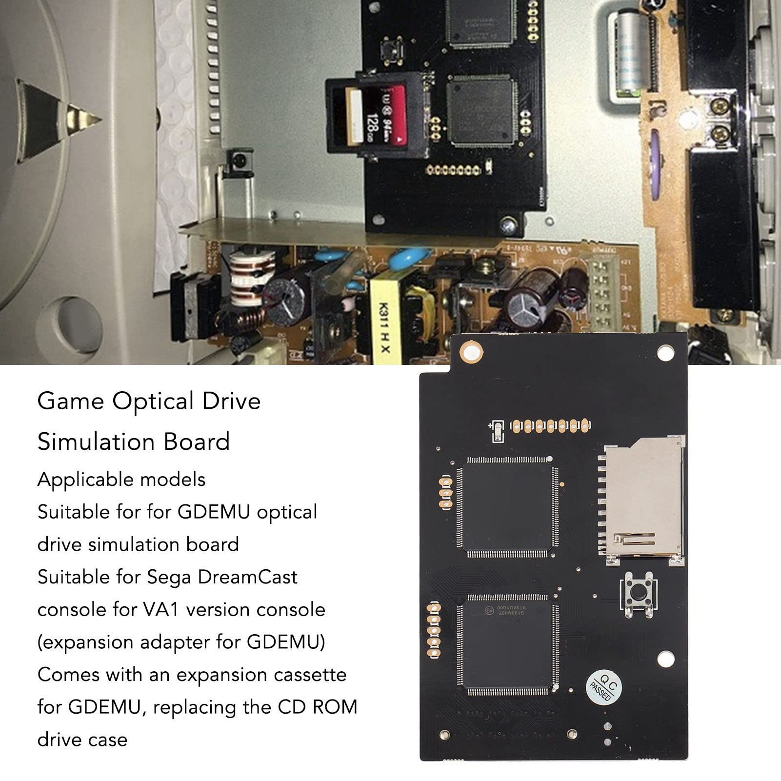 pour Carte de Simulation de Lecteur Optique de Jeu GDEMU, Pièce de Réparation de Carte de Carte de Simulation de Lecteur Optique GDEMU V5.15B pour Dreamcast DC, Disque Libre