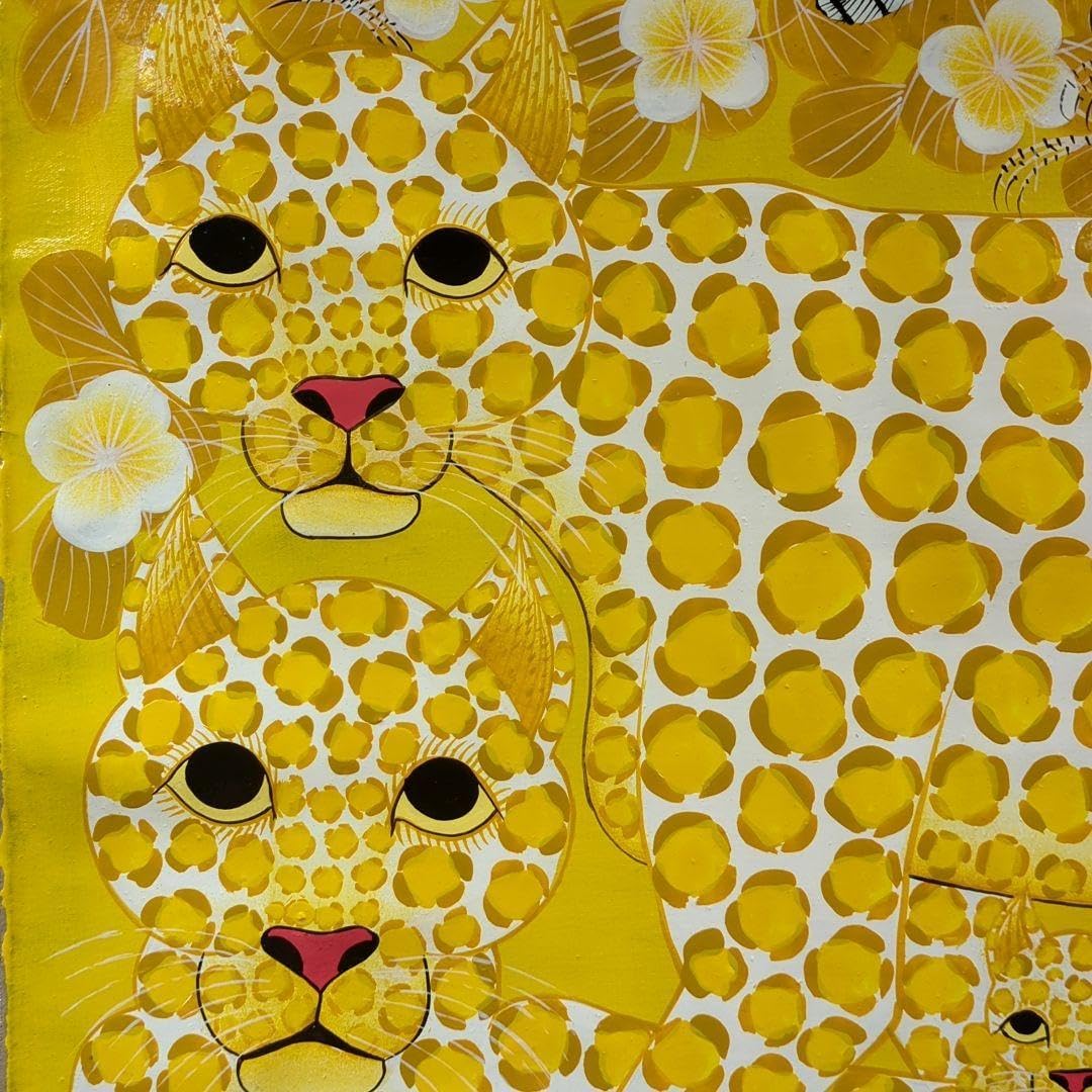 『 Yellow Leopard fam 』by Zuberi 60*60cm Yellow Leopard fam 』by Zuberi 60*60cm I Leopard Print