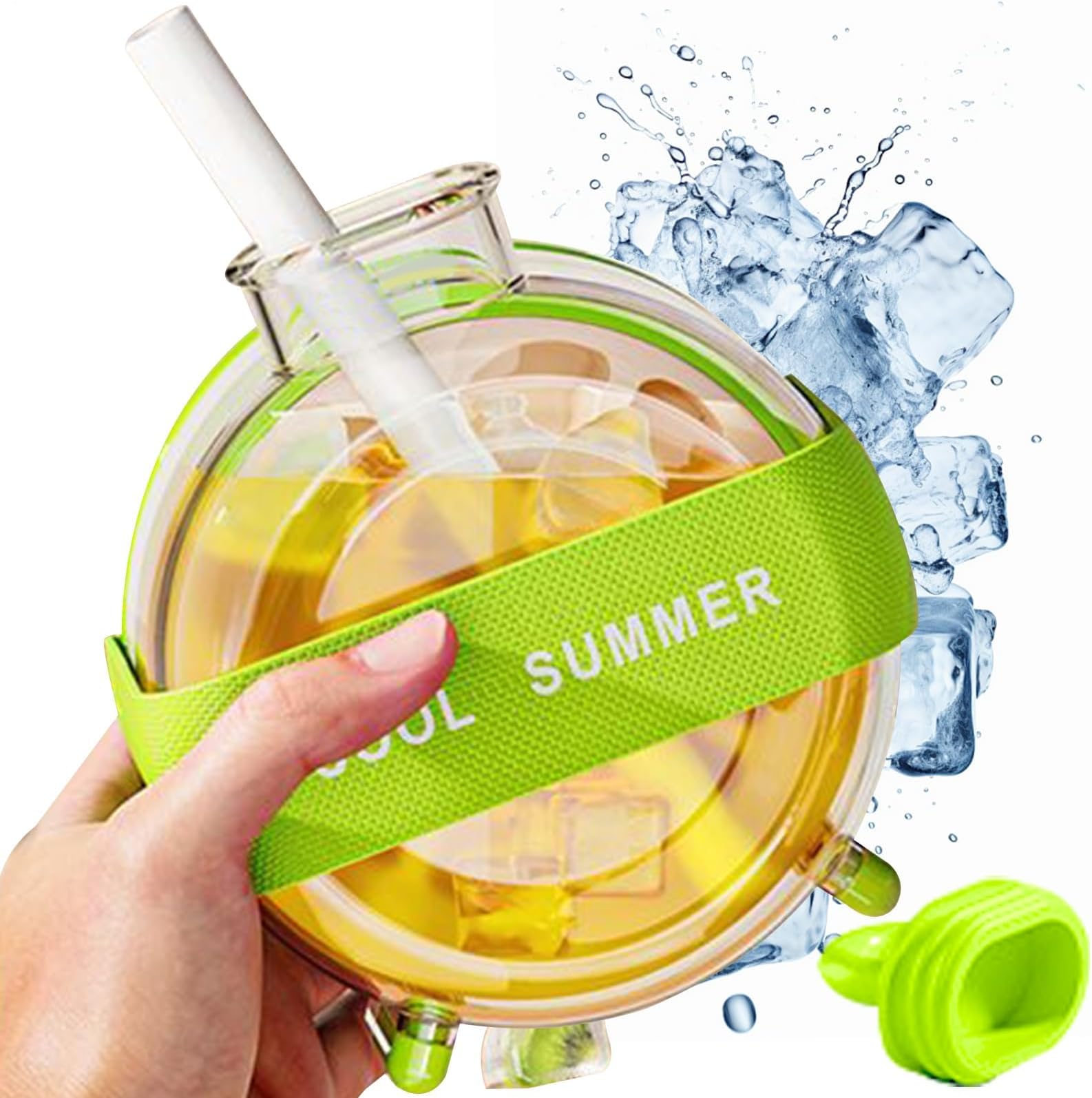 BIGTHREE Ice Cube Bottle, Ice Cube Trays Easy Release for Home, Restaurant, Cafe, Reusable, Durable, Leak-Proof Kitchen Ice Maker