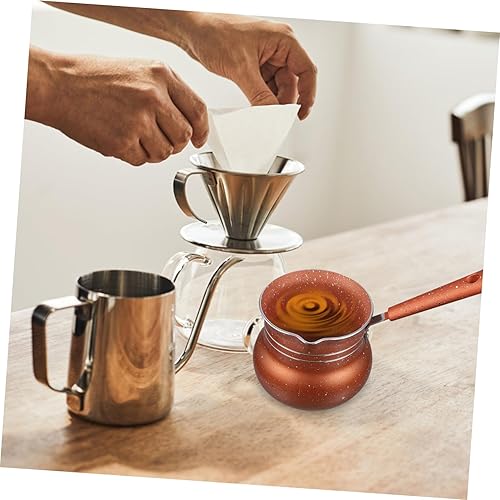 Miniatura 9 de HOMSFOU Olla de leche pequeña Olla de queso Olla de café de cerámica Calentador de café Olla de salsa Olla de ramen Olla de cocina de alimentos Olla