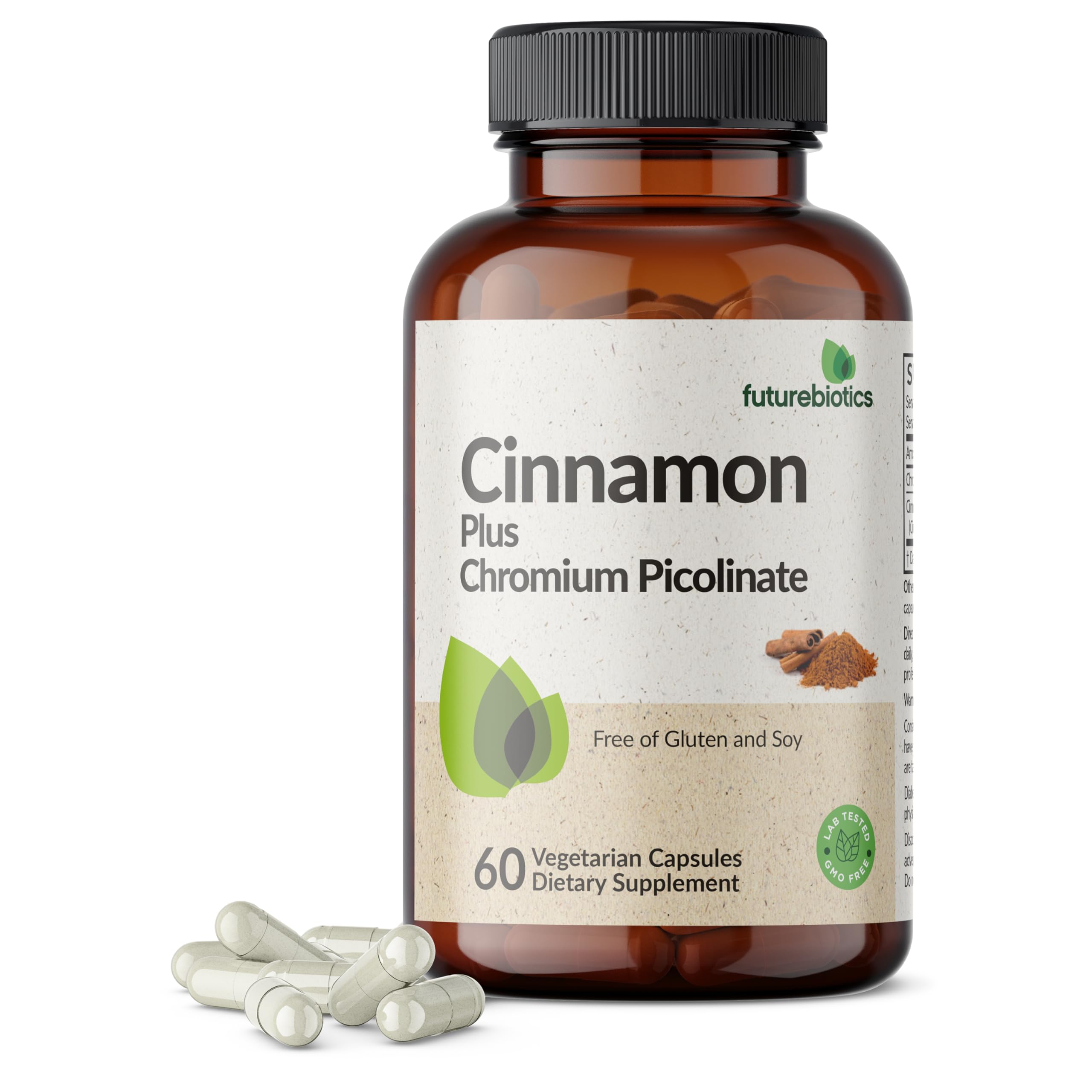 Futurebiotics Cinnamon Plus Chromium Picolinate Supplement, High Potency Chromium, Non-GMO, 120 Vegetarian Capsules — Amazon image 7