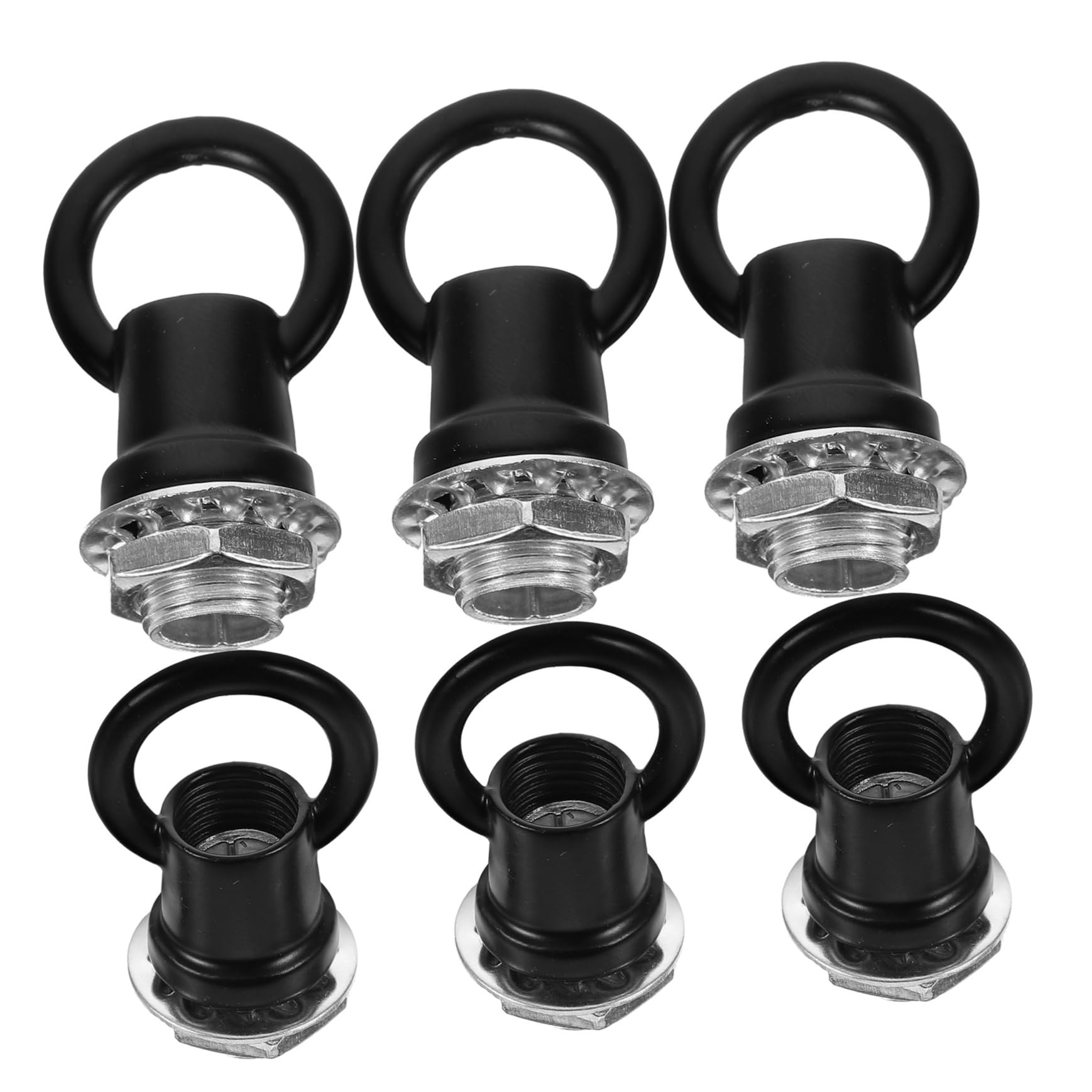 SOLUSTRE 6pcs Zinc Alloy Iron Ceiling Hook Anchor Eye Nuts for Light Fixtures Chandelier Parts Heavy Duty Lamp Nut Easy Install Remove Modern Design