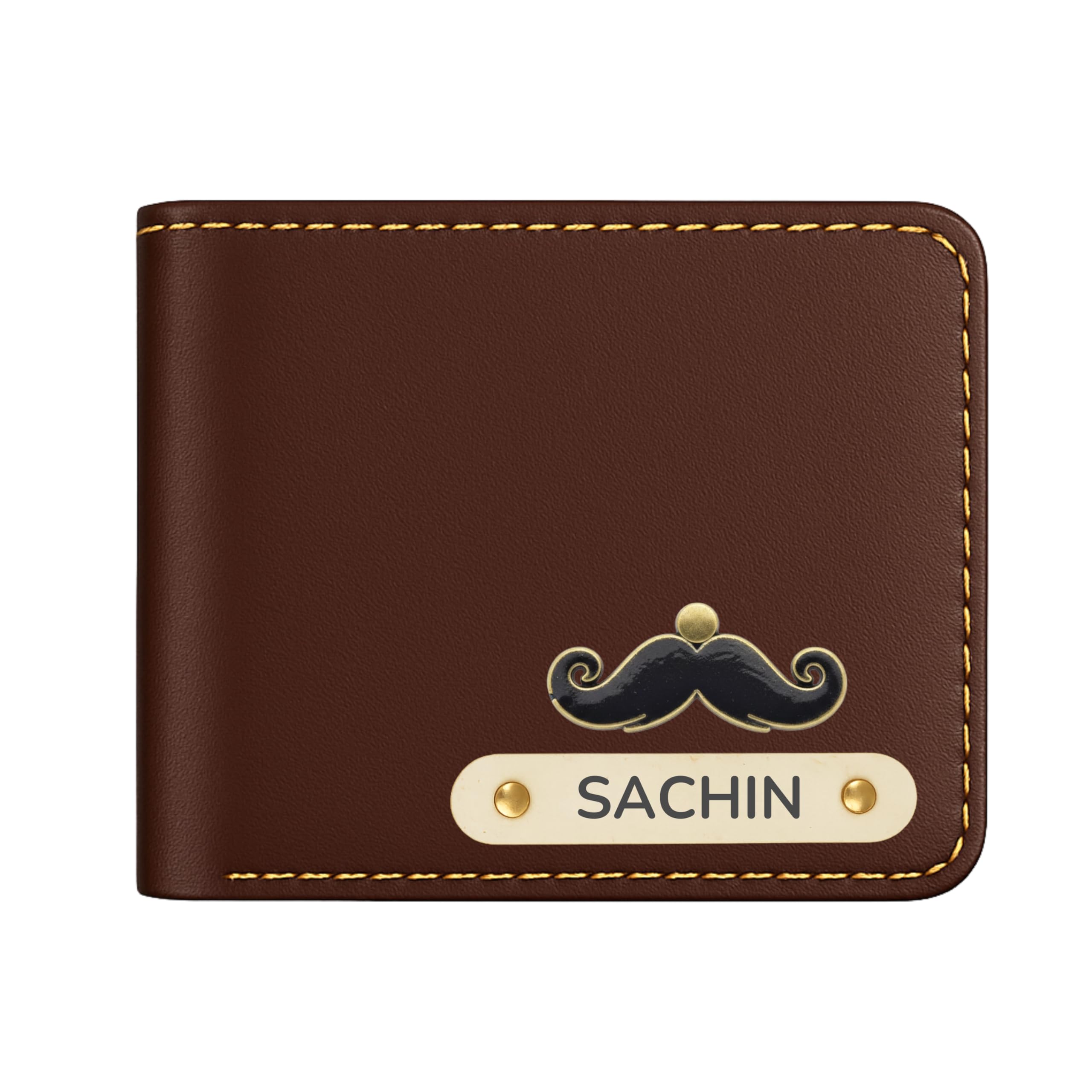 Leather Gift - Personalized Wallet/Wallets Mens Customized Name/Customized Purse Men/Wedding Gift for Men -Brown (Pack 1)-image-0