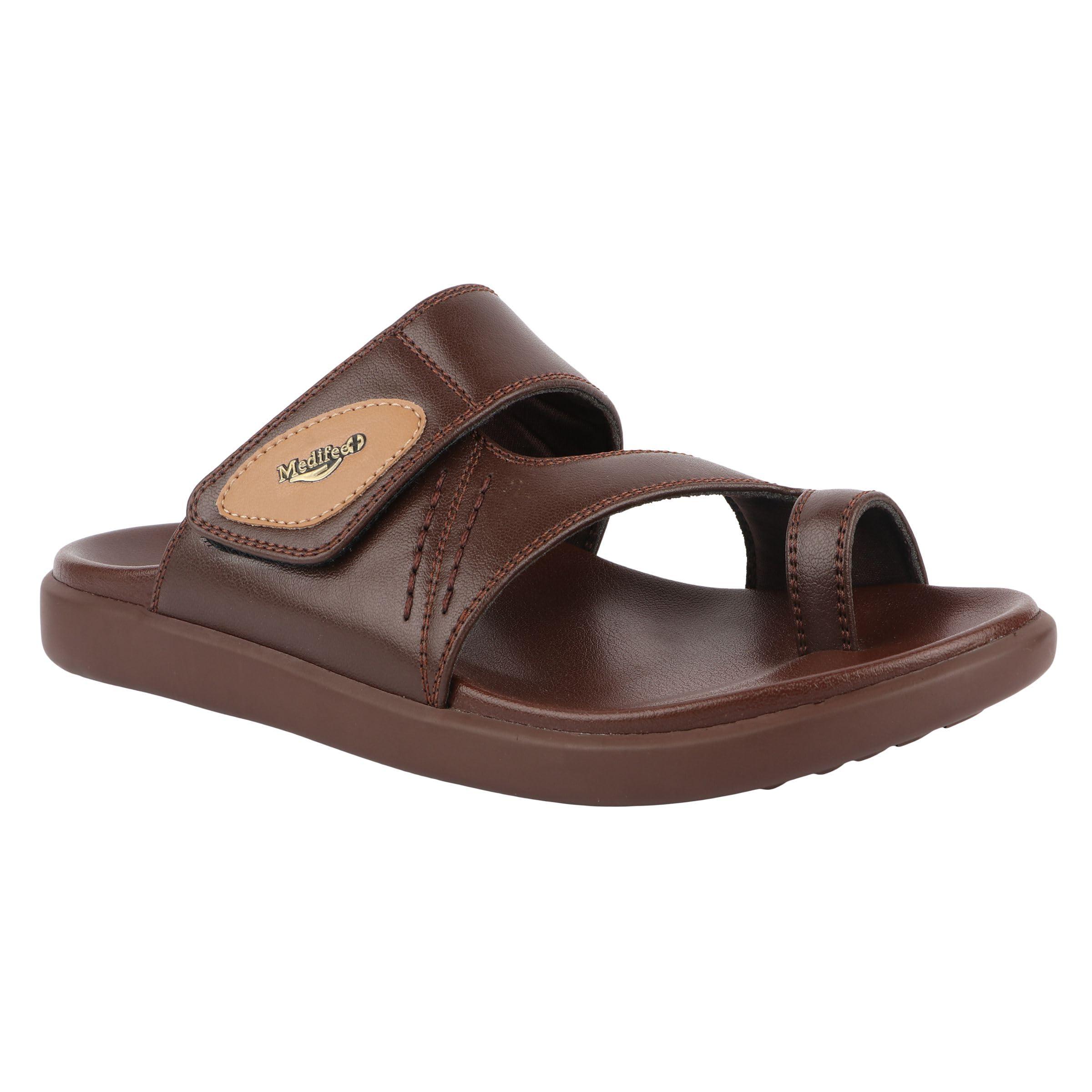 Medifeet Brown Strap Sandals II Outdoor Sandals II Cap Toe Sandals II Cushion Slip-On Sandals For Mens (BROWN, 7) (B0CY8NXJQH) Amazon Price History, Amazon Price Tracker