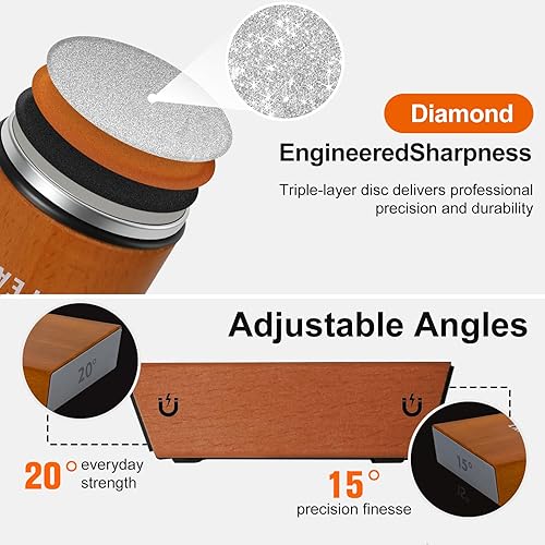 Miniatura 4 de Kit de afilador de cuchillos rodantes, herramienta para afilar cuchillos, afilador de cuchillos con diamantes y cerámica para acero de cualquier