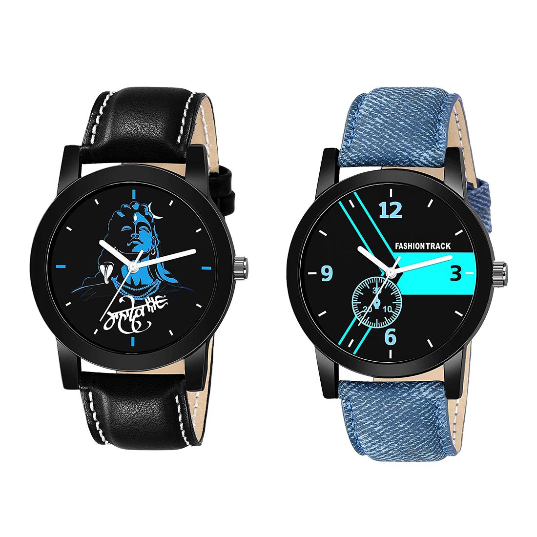 FASHION TRACK Formal & Casual Analog Watch for Mens and Boys - Black/Sky Blue (B08WKKKBTX) Amazon Price History, Amazon Price Tracker