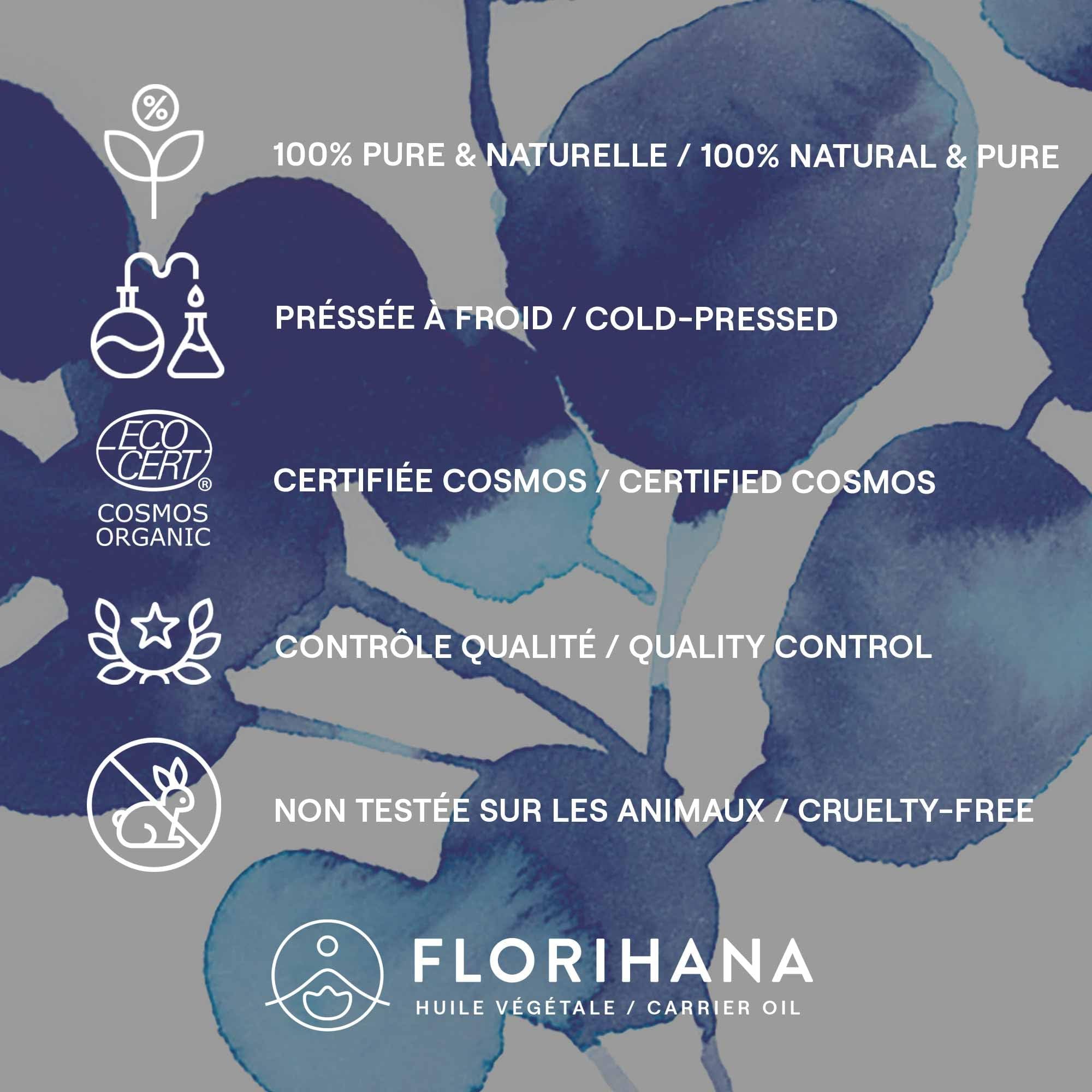 FLORIHANA - Aceite vegetal de nuez de Brasil orgánico - 100% puro y natural - Cosmos - 500 ml