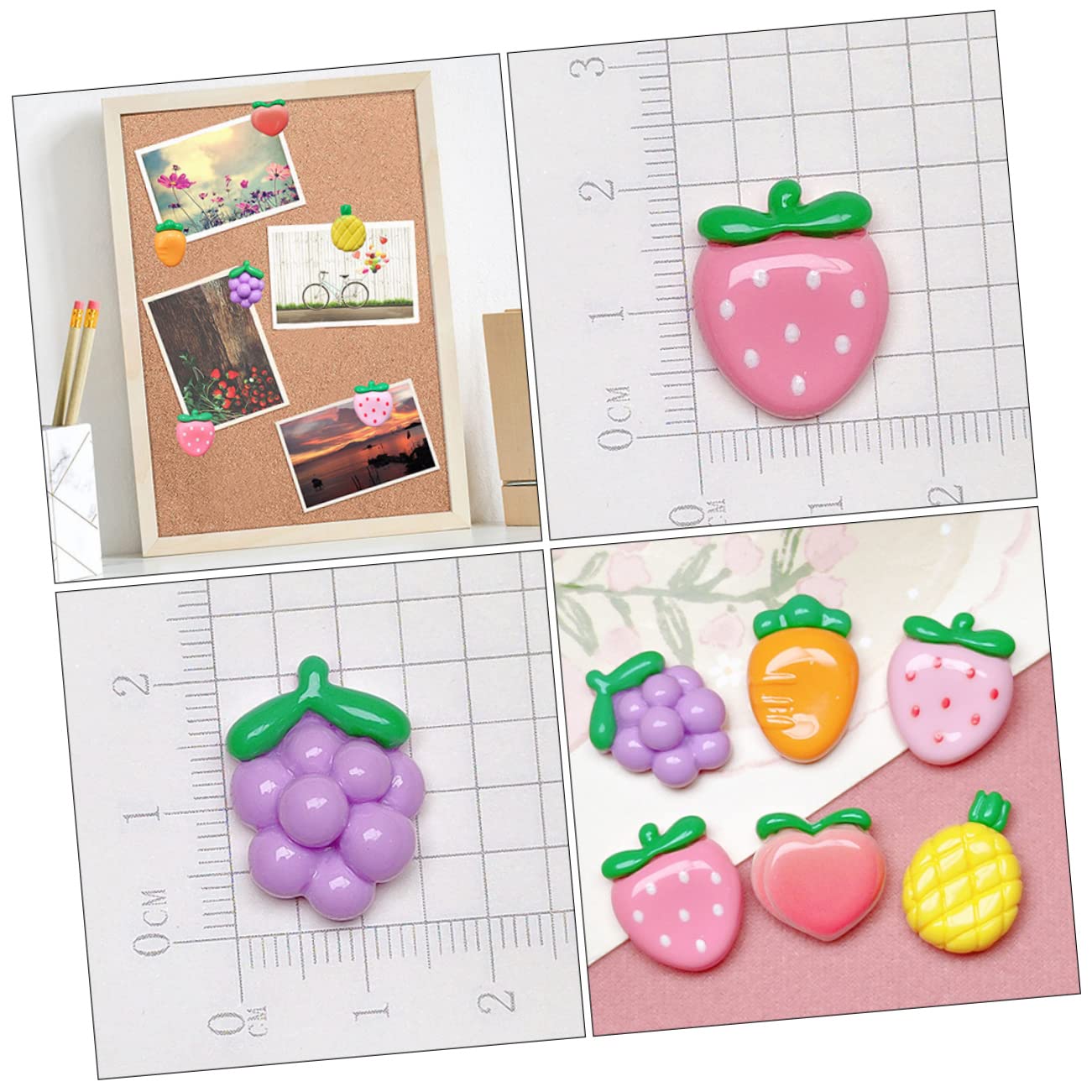 Operitacx 3 Sätze Pushpins Aus Resin Kreative Wand Pinnnadeln Für Pinnwände Karten Büro Und Schulbedarf Dekorative Reißzwecken Obstdesign Für Notizen Und Fotos 30 Stück * 3