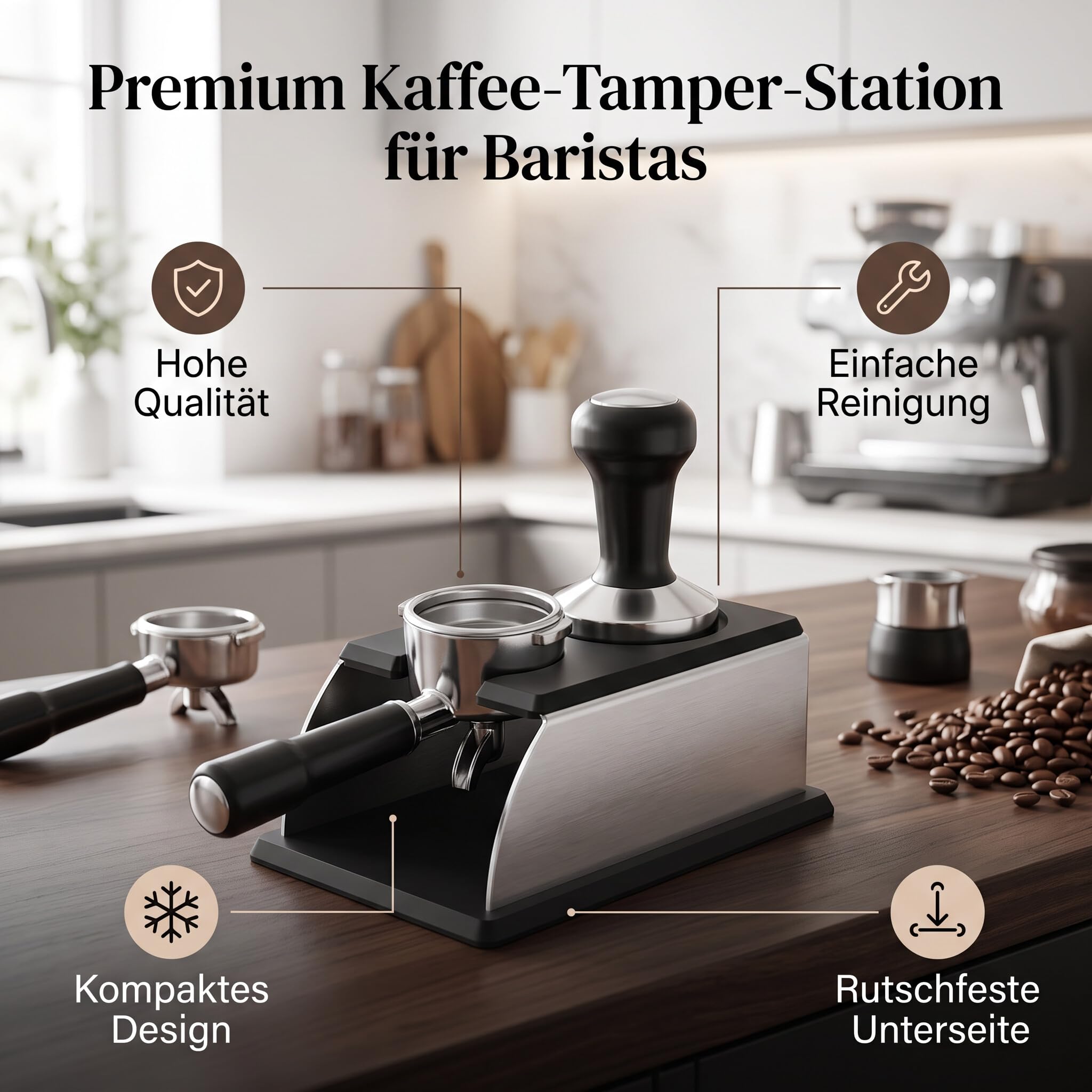 Podstawa do stempla Tamper Ständer do espresso, stempel do kawy, mata do stempla, uchwyt do stempla, mata do kawy, uchwyt do kawy, ubijak do kawy, stojak do kawy, mata do stempla, akcesoria do kawy