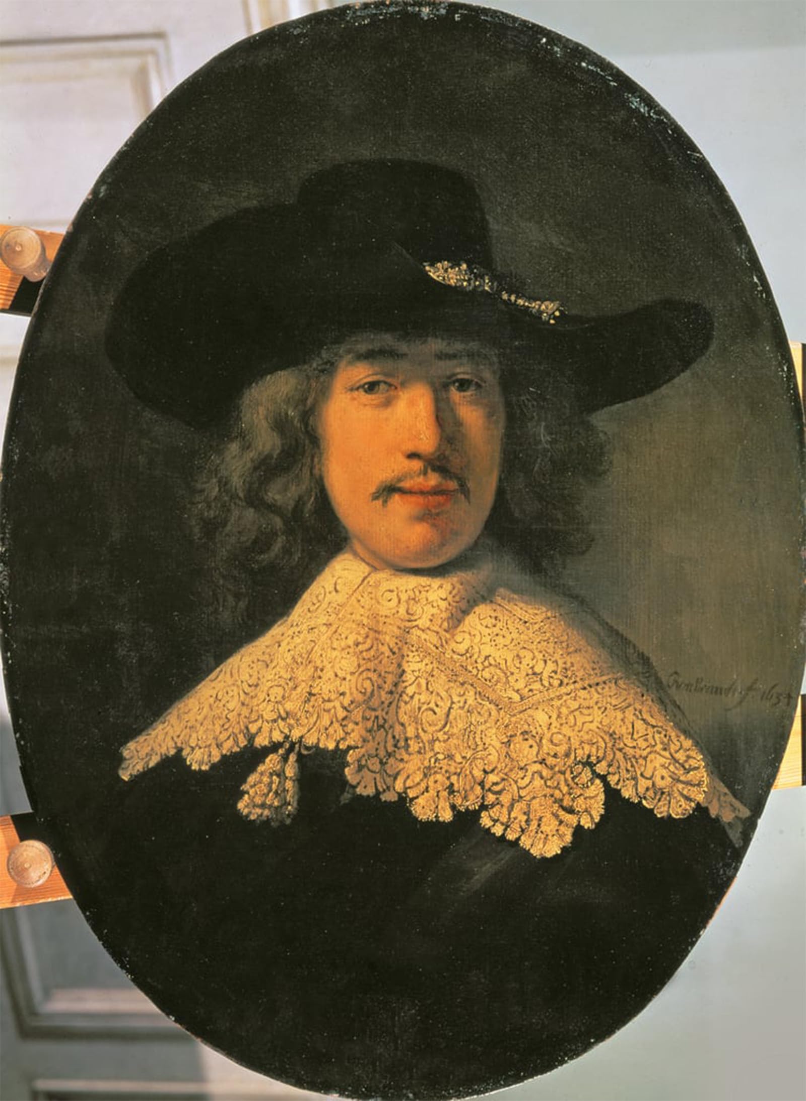 POSTERIIk Famous Modern Artwork Art Mural Portrait of a young man with a Lace collar by Rembrandt van Rijn Oil Paintings Pictures for Home Decor 60x90cm