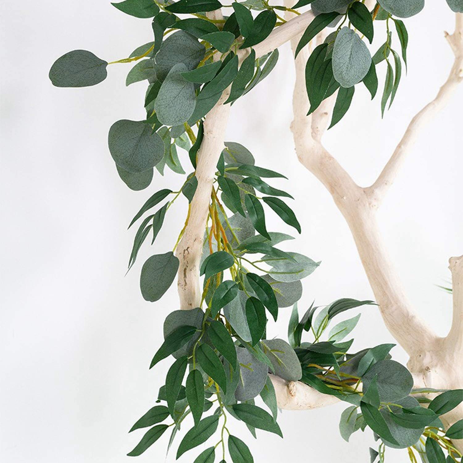 KHOYIME Eukalyptus-Girlande Mit Weißen Blüten – 4 Stück à 1,5 M, Künstlich, Für Hochzeit & Deko