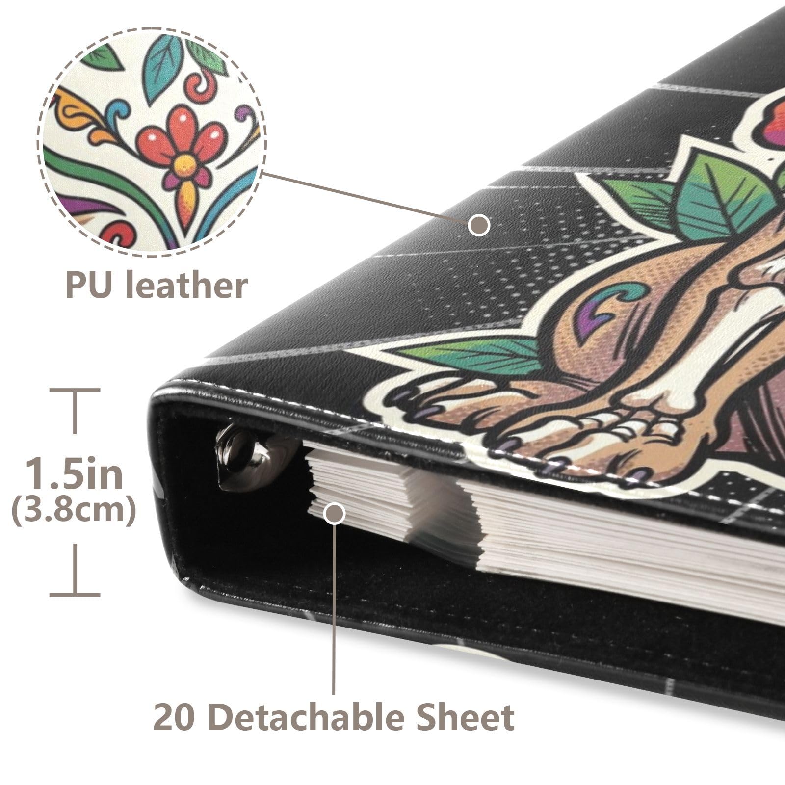 Kolorowy album fotograficzny Calavera Pug PU Leather