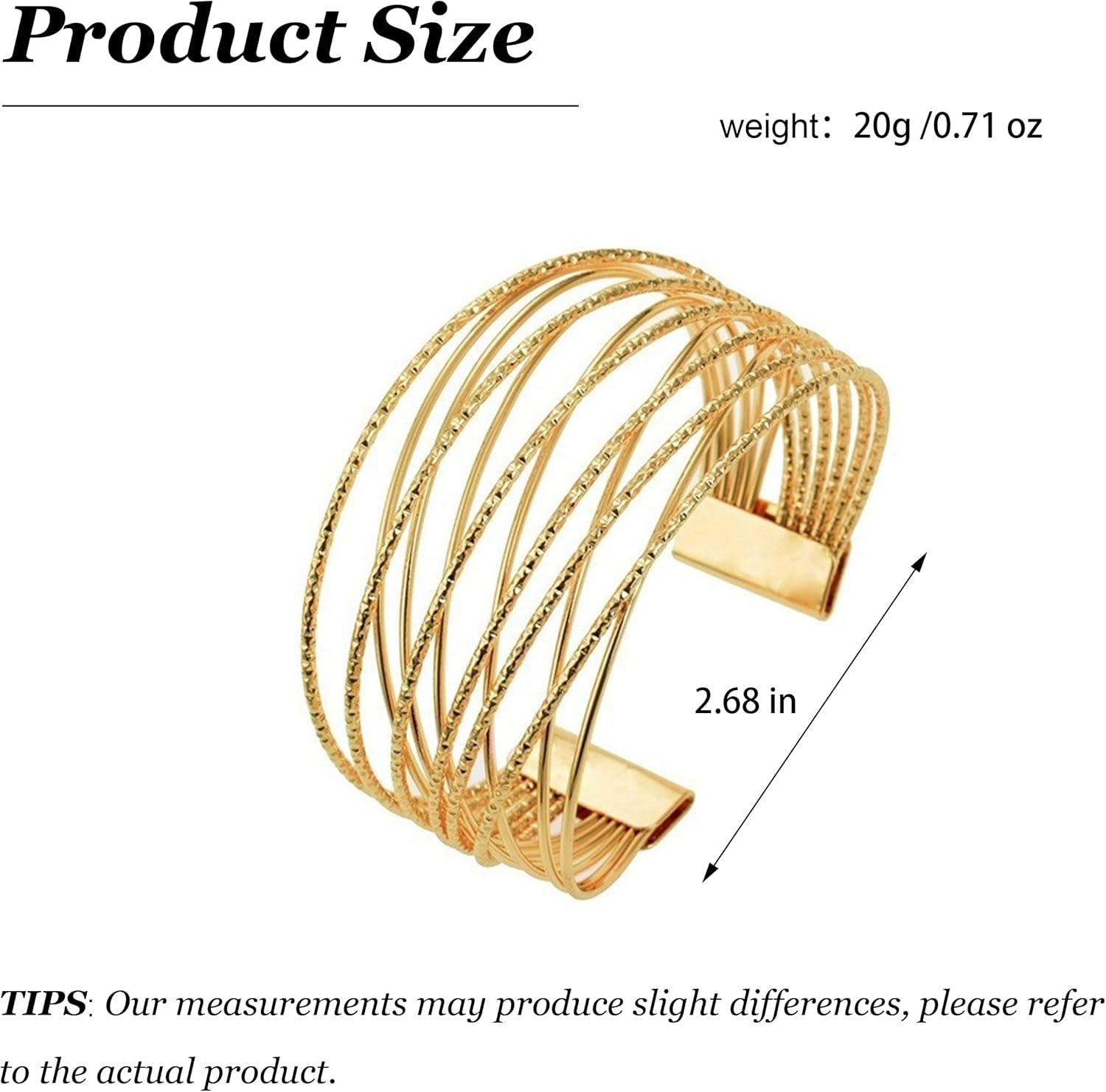 Gold Silver Cuff Bracelets for Women Gold Plated Trendy Multi-layer Open Bangle Layered Dainty Jewelry Greek Goddess Dress Gifts for Birthday Friendship Christmas - Image 6