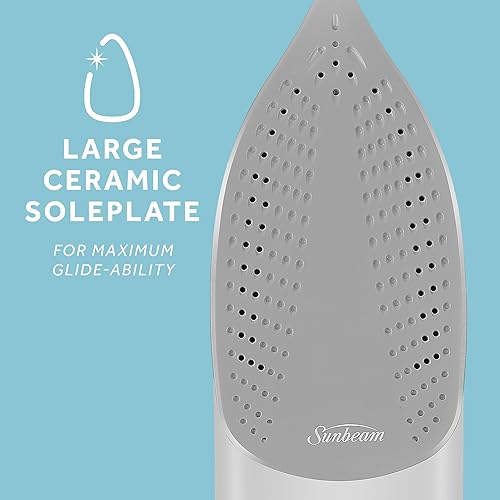 Miniatura 6 de Sunbeam Steam Master GCSBCL-202-000 Plancha mediana 1400 W color negro y azul con antigoteo base antiadherente control variable de vapor cable